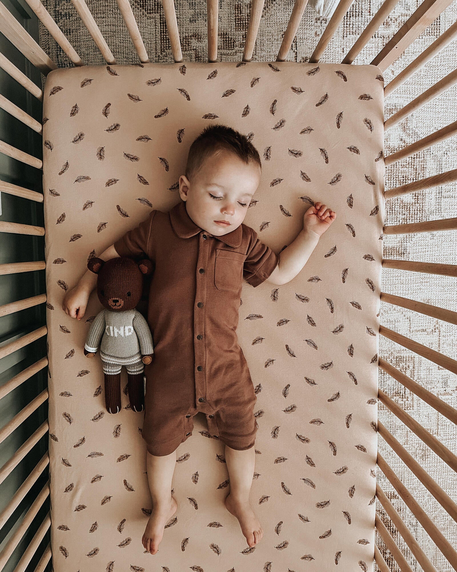 Oatmeal Feather - Organic Crib Sheets