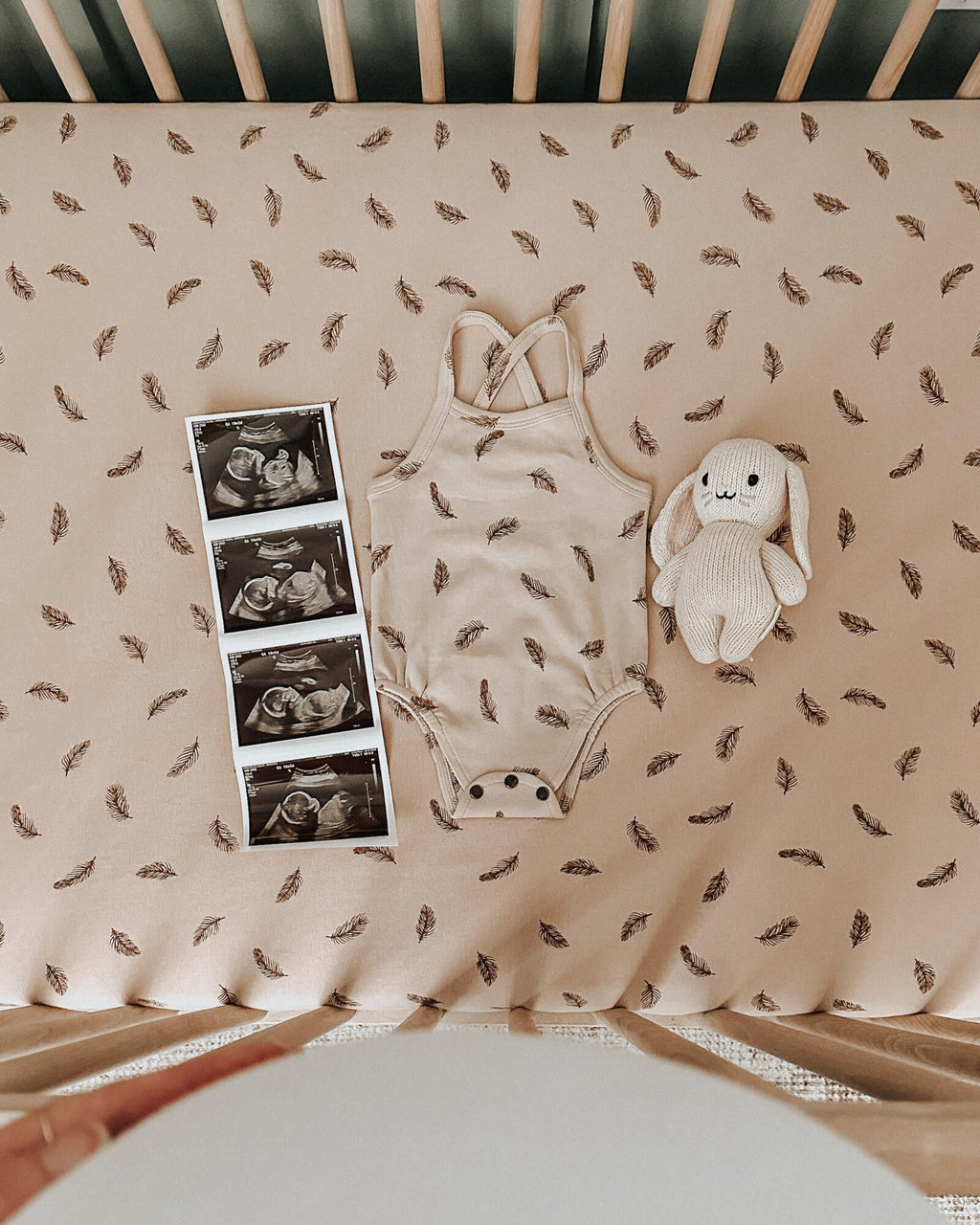 Oatmeal Feather - Organic Crib Sheets