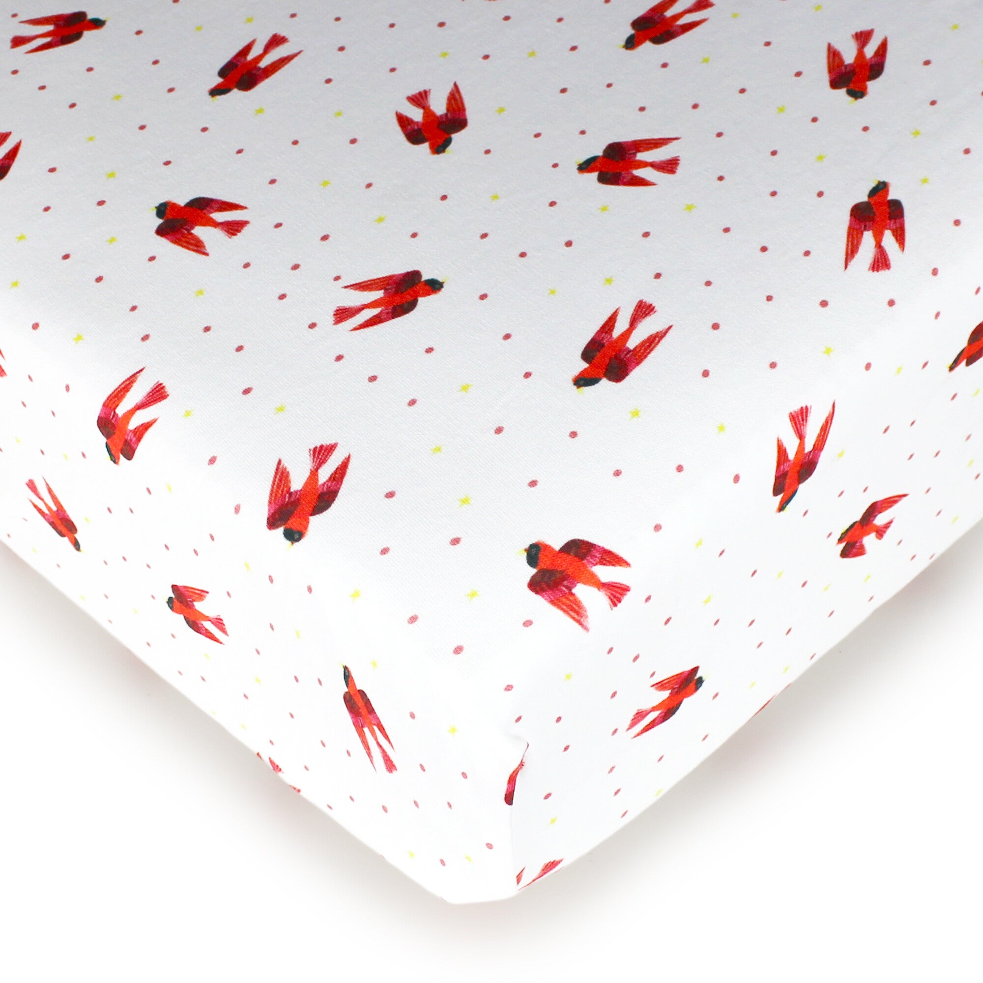 Red Bird - Organic Crib Sheets