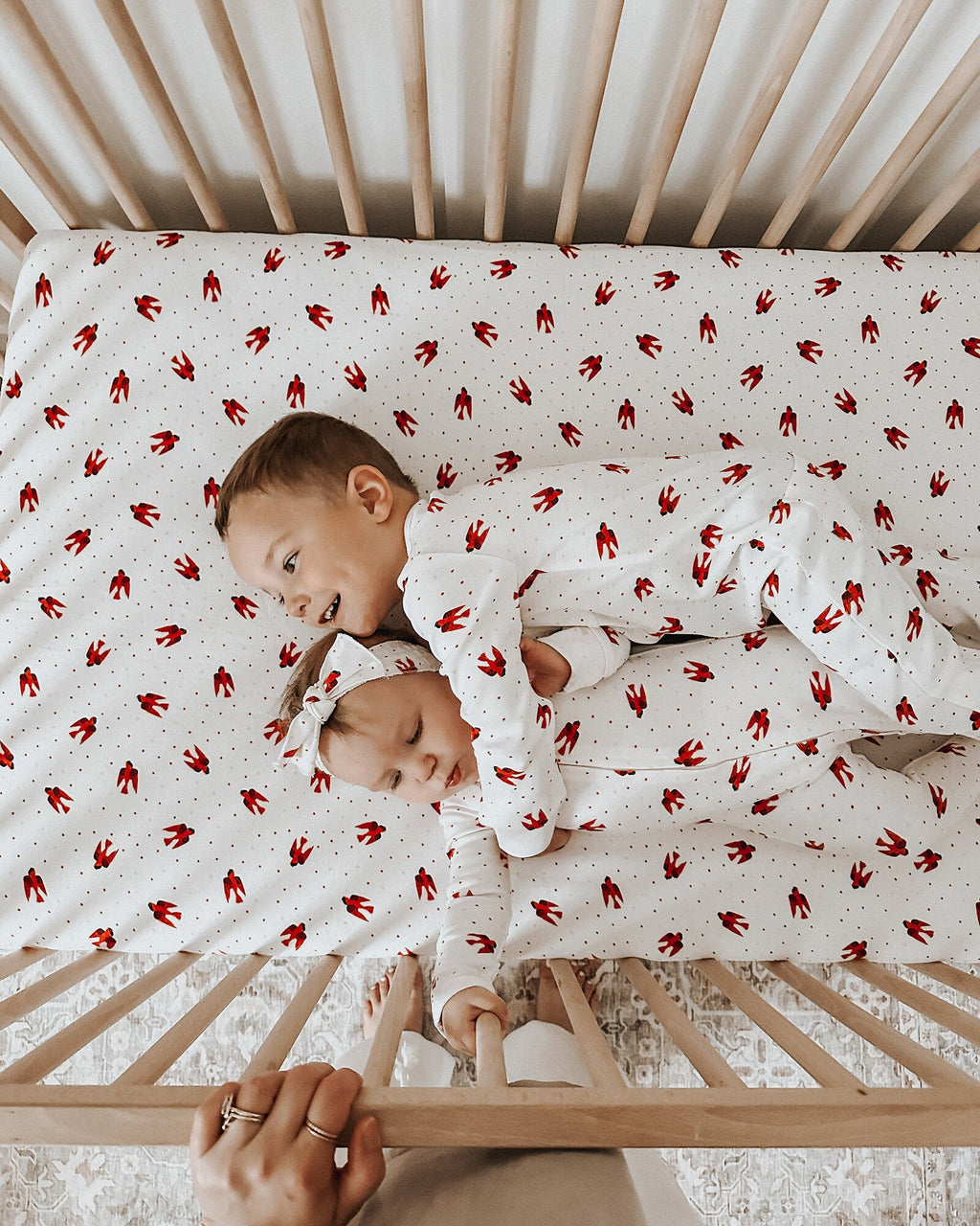 Red Bird - Organic Crib Sheets