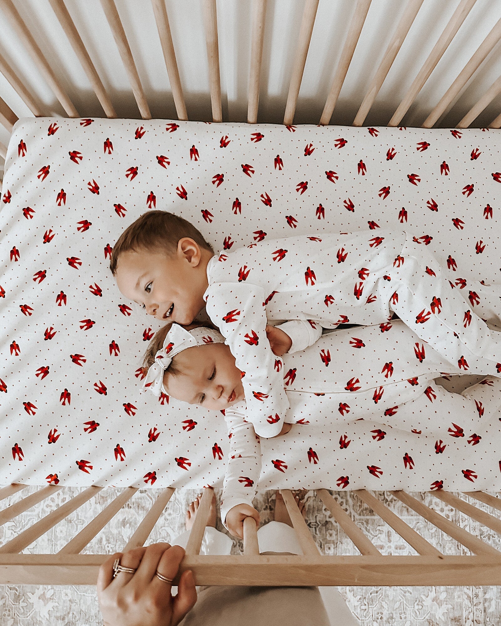 Red Bird - Organic Crib Sheets
