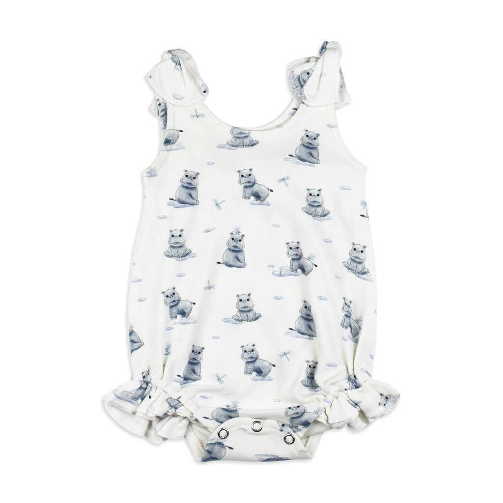 Baby Hippo - Organic Bowtie Shoulder Bodysuit
