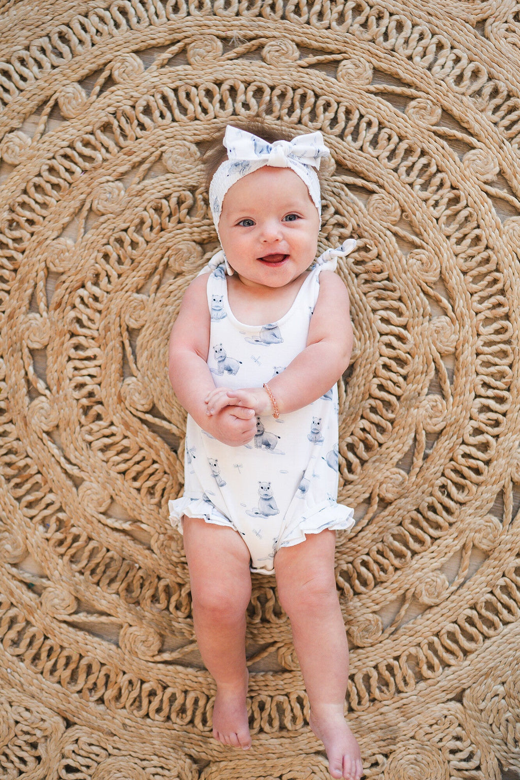 Baby Hippo - Organic Bowtie Shoulder Bodysuit