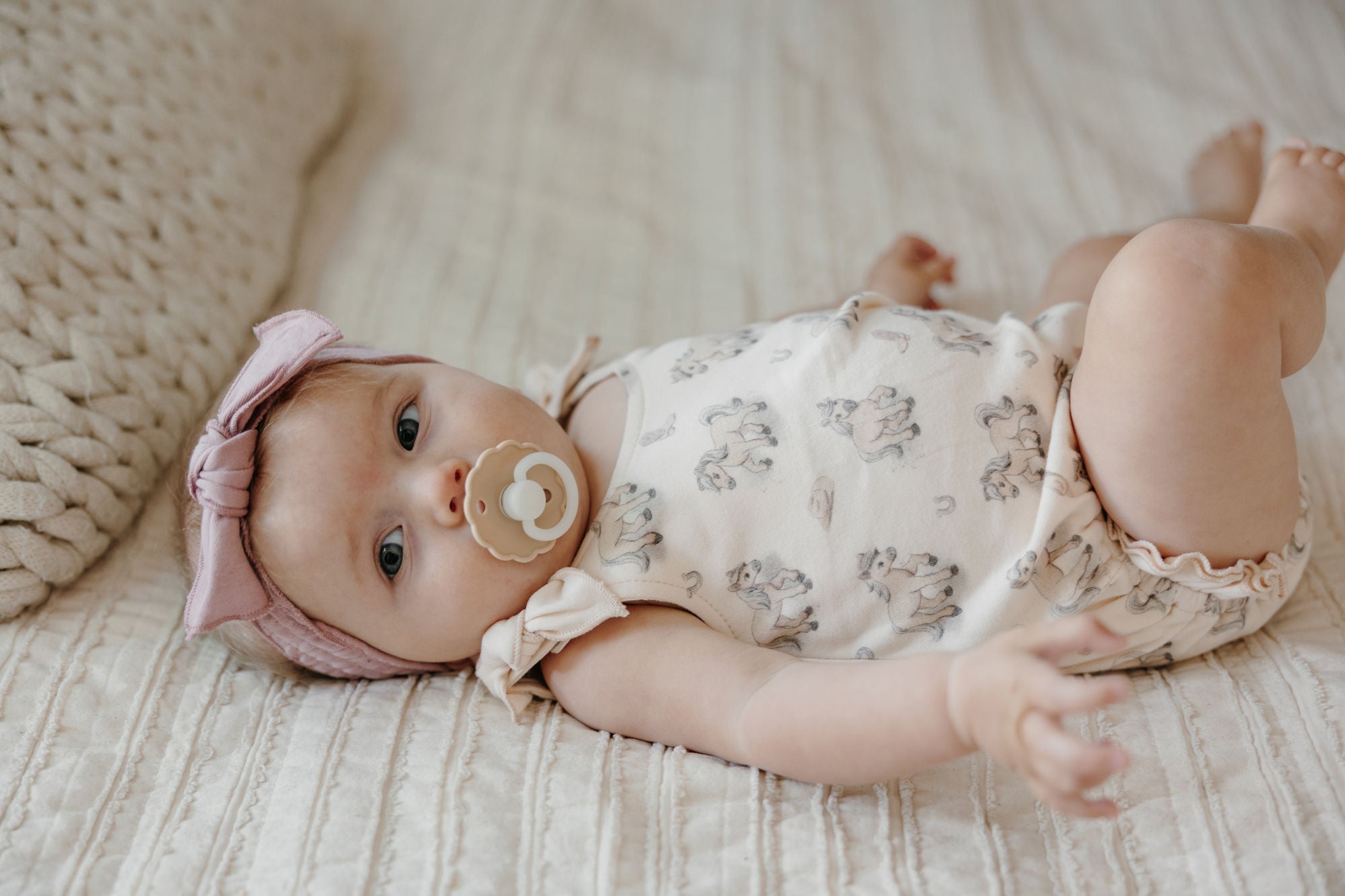 Blush Boots - Organic Bowtie Shoulder Bodysuit