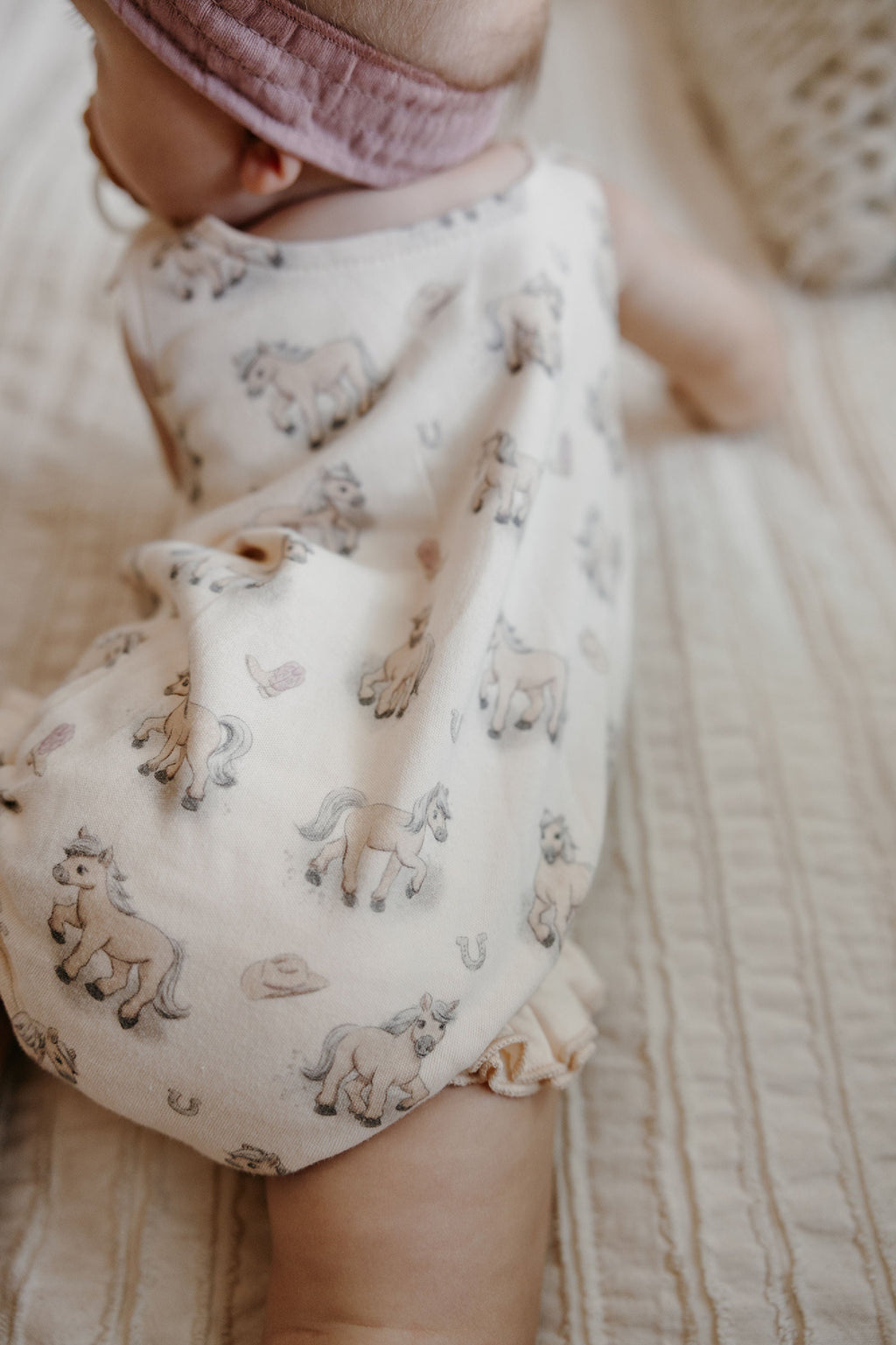 Blush Boots - Organic Bowtie Shoulder Bodysuit