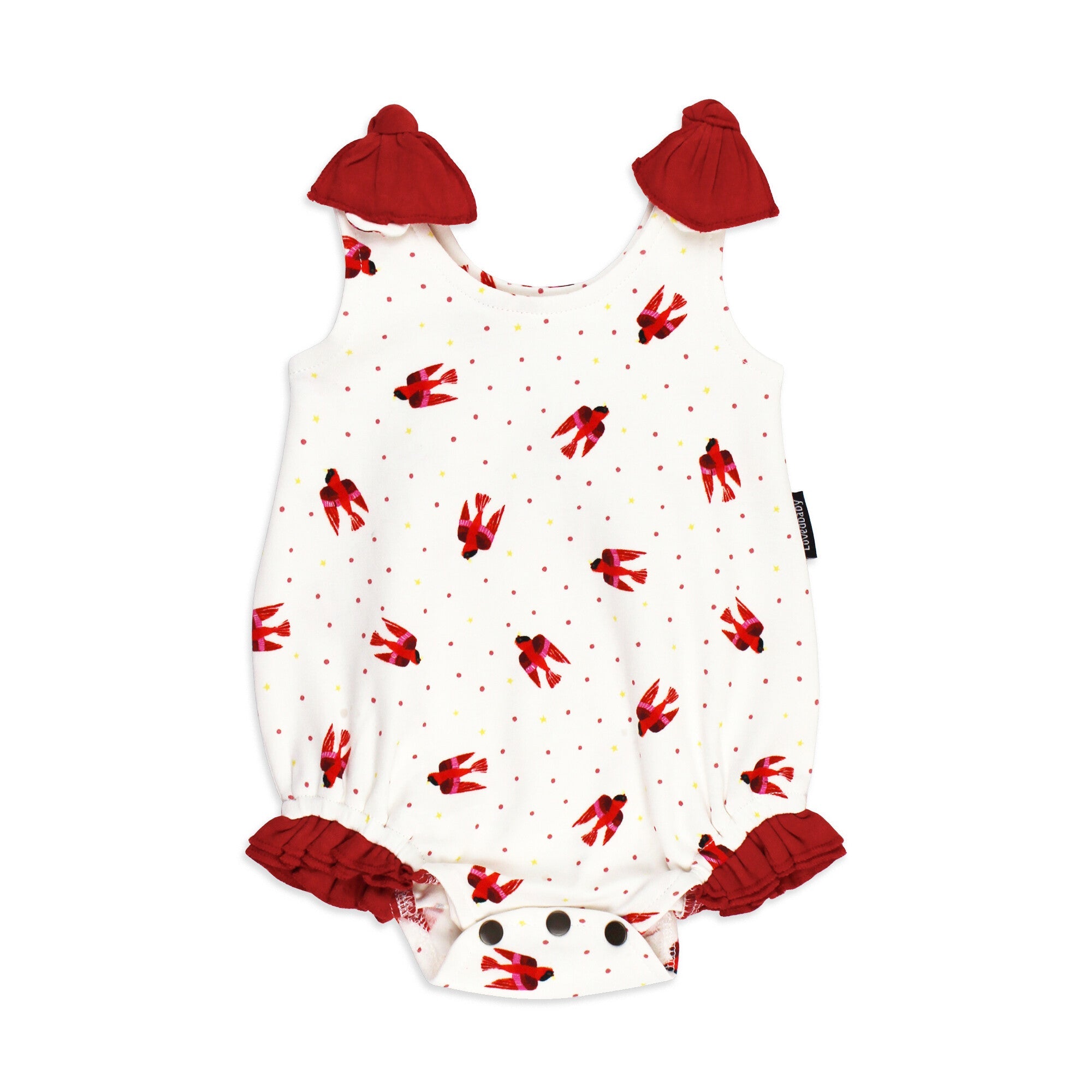 Red Bird - Organic Bowtie Shoulder Bodysuit