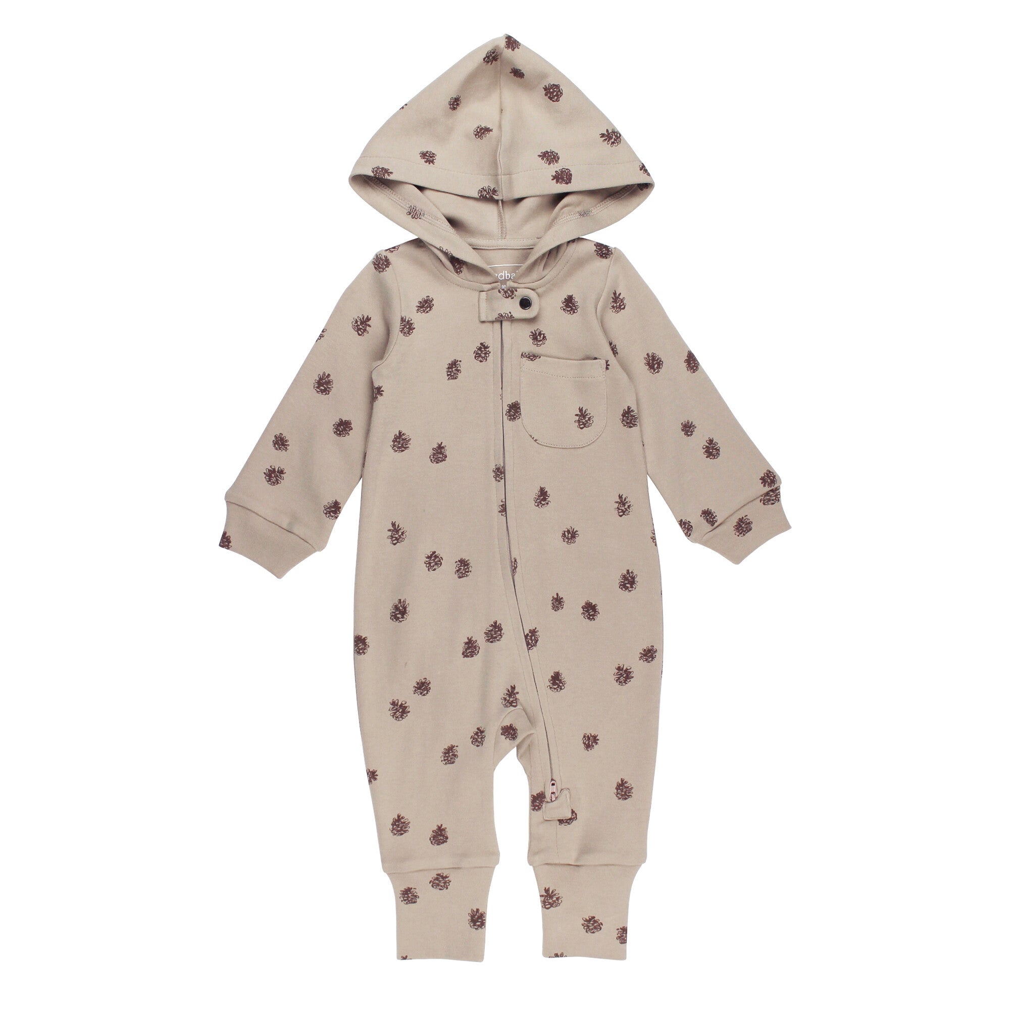 Oatmeal Pinecone - Organic Zipper Romper