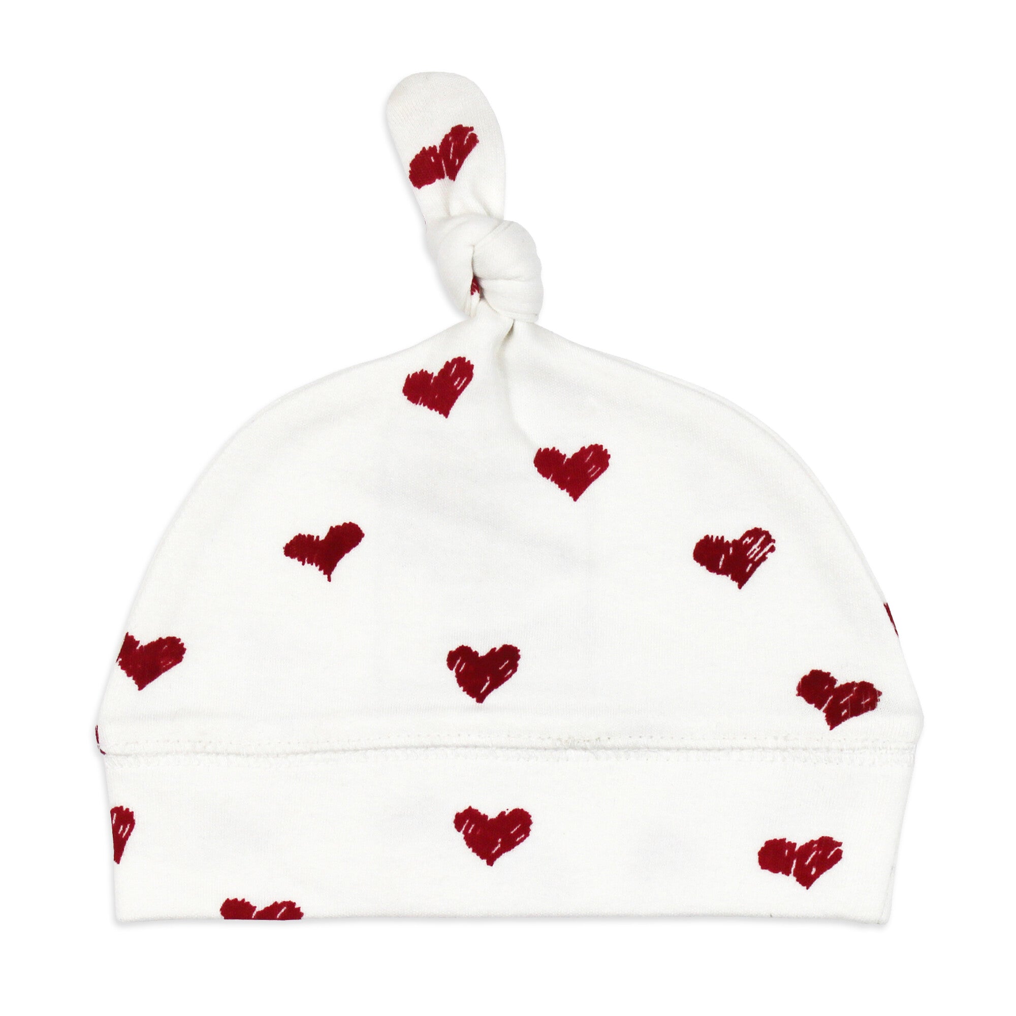 Crimson Hearts - Organic Knotted Hat
