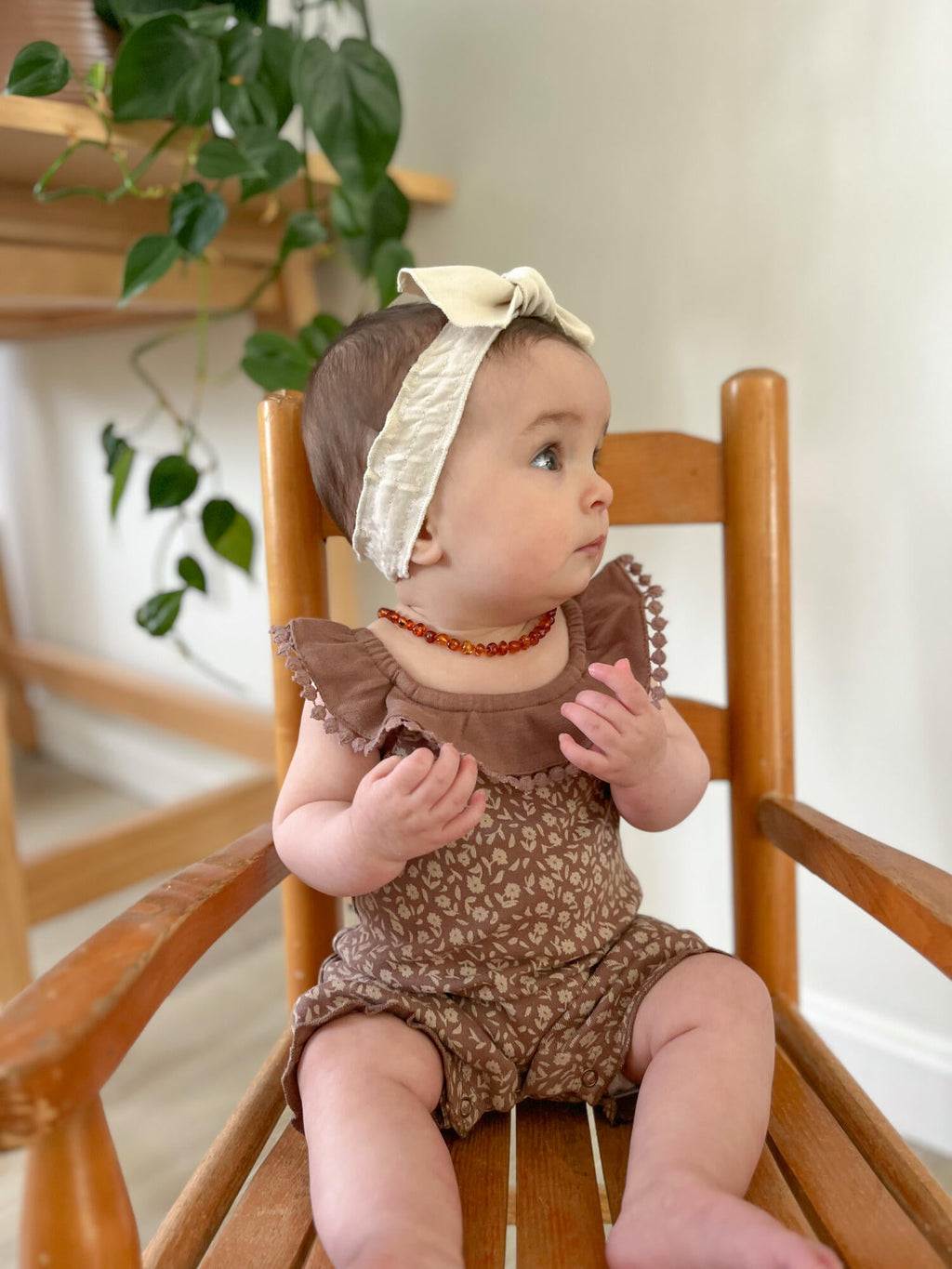 Latte Floral - Organic Bubble Romper