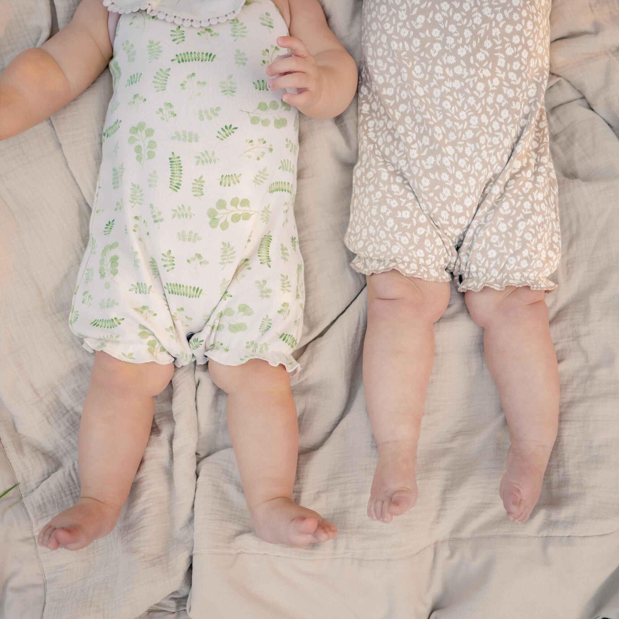 Oatmeal Ditsy Floral - Organic Bubble Romper