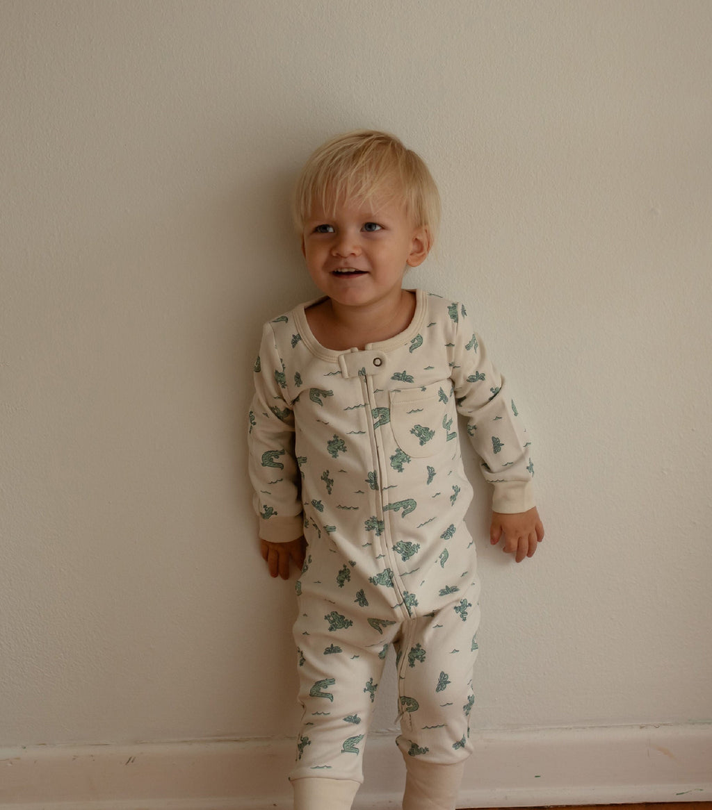 Alligator - Organic Zipper Romper