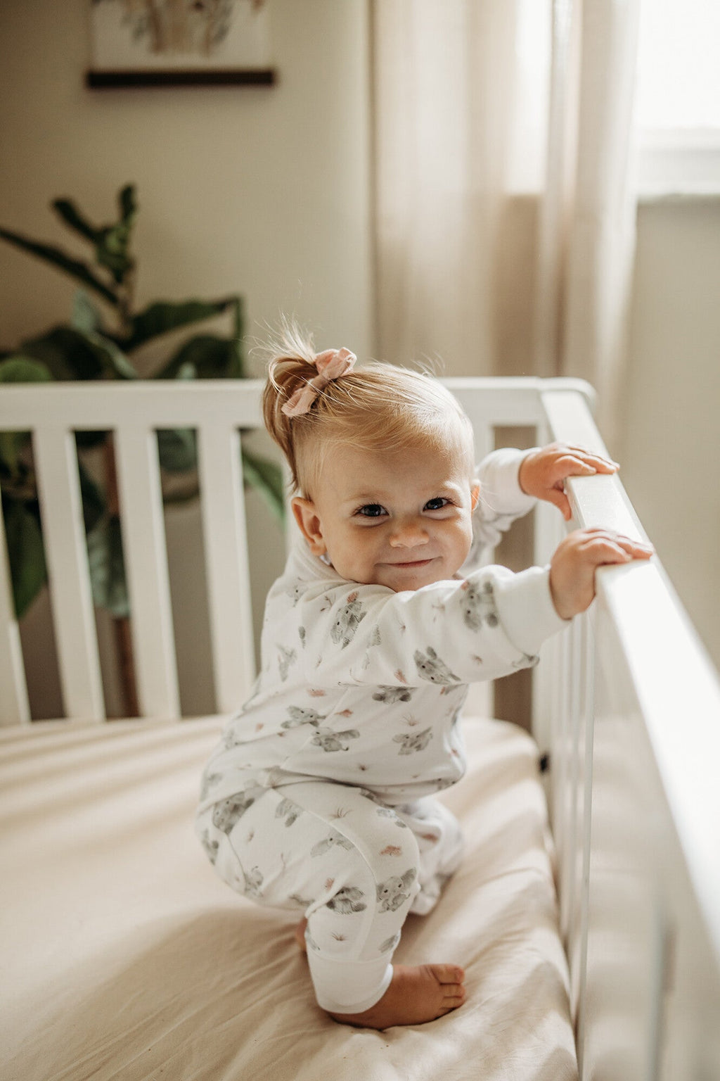 Baby Elephant - Organic Zipper Romper
