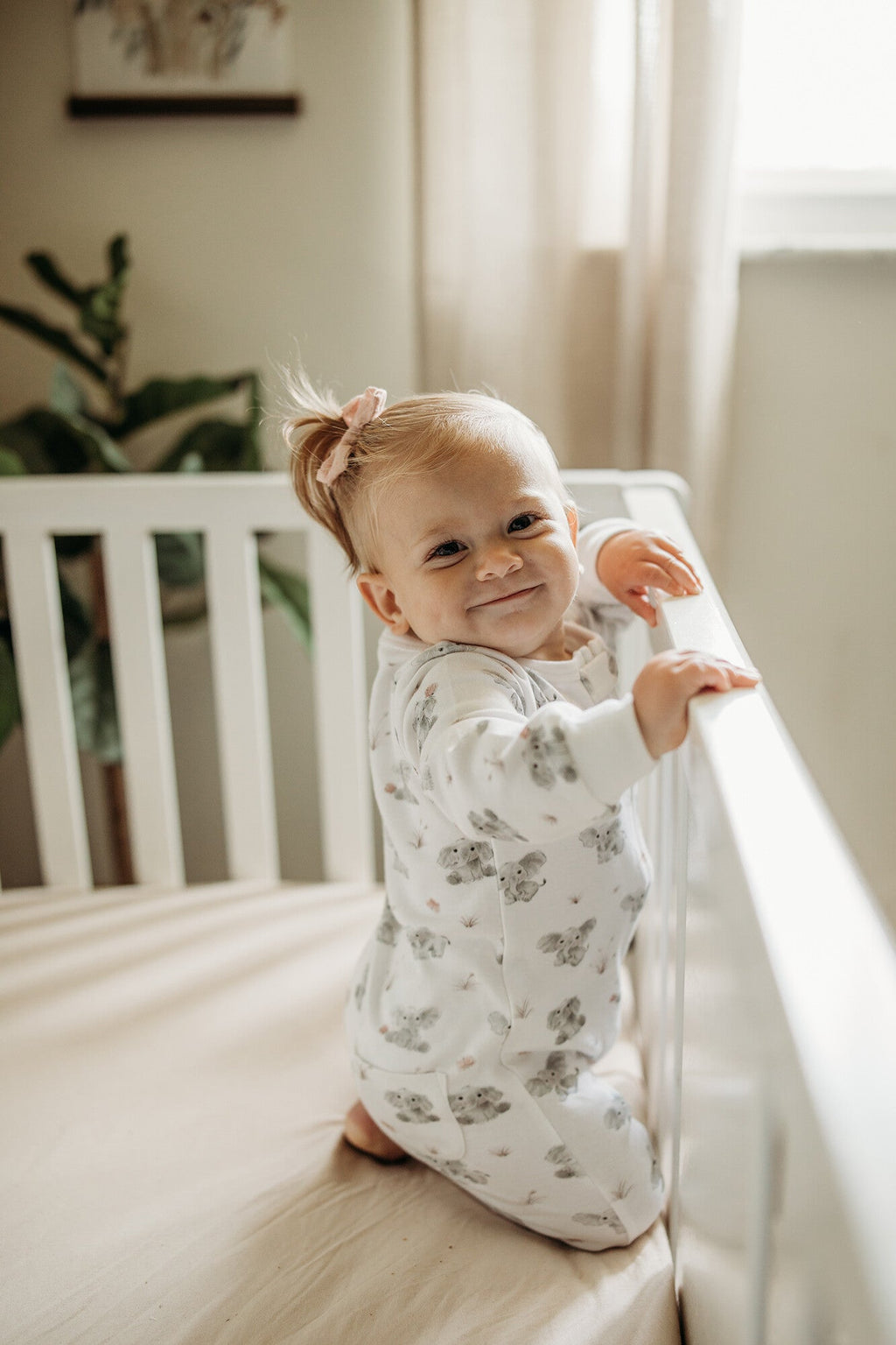 Baby Elephant - Organic Zipper Romper