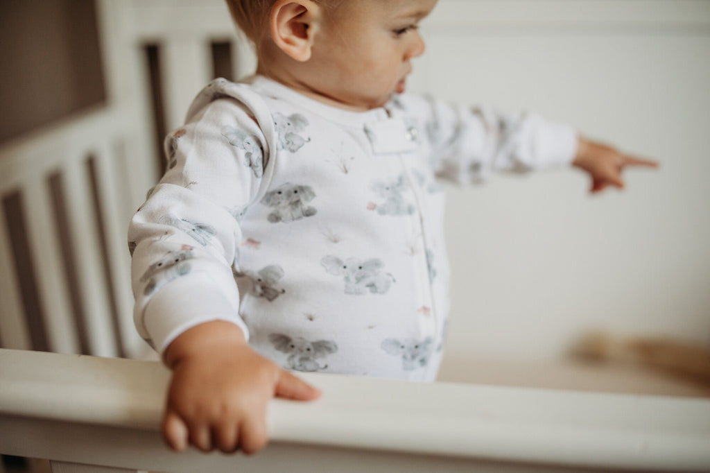 Baby Elephant - Organic Zipper Romper