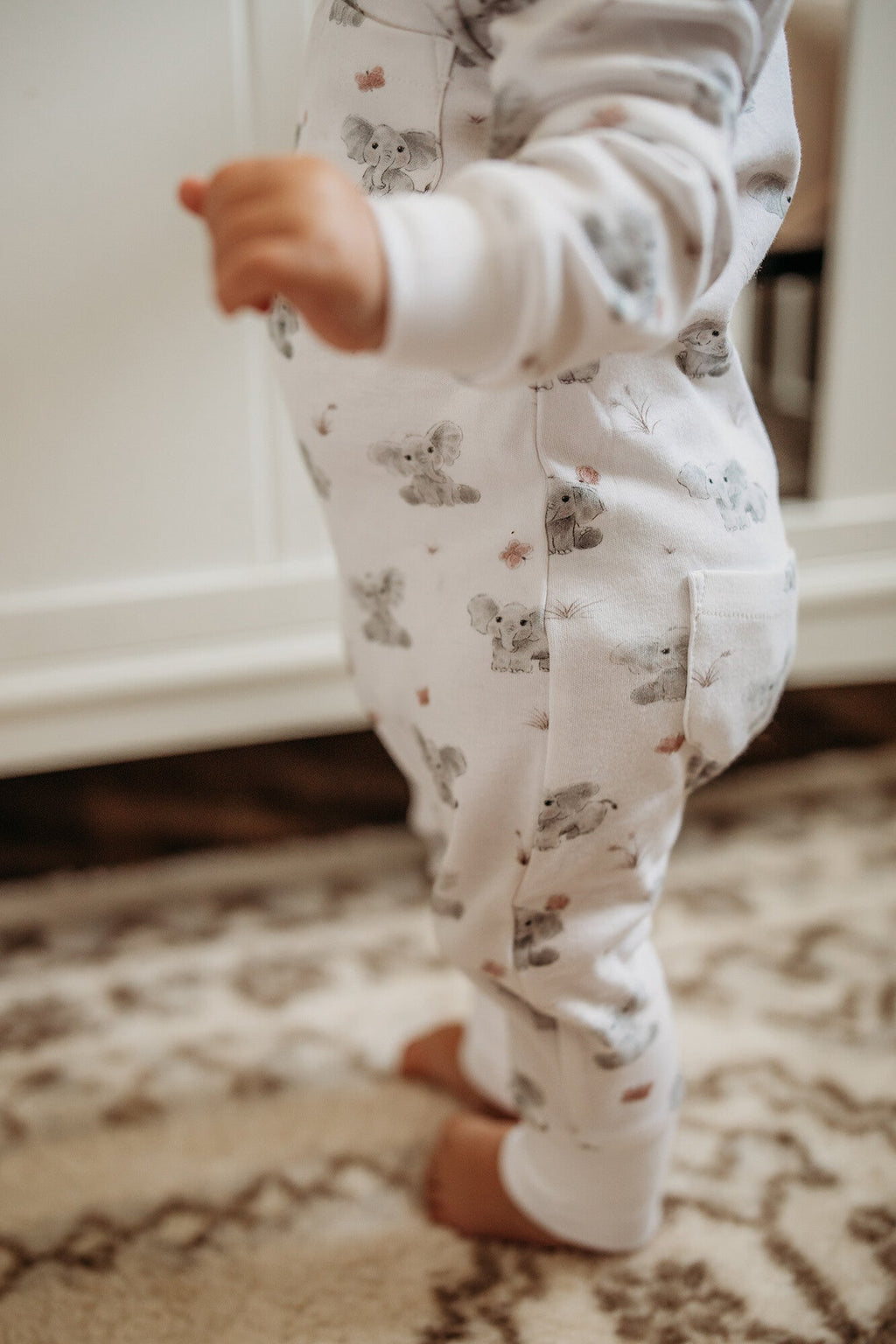 Baby Elephant - Organic Zipper Romper