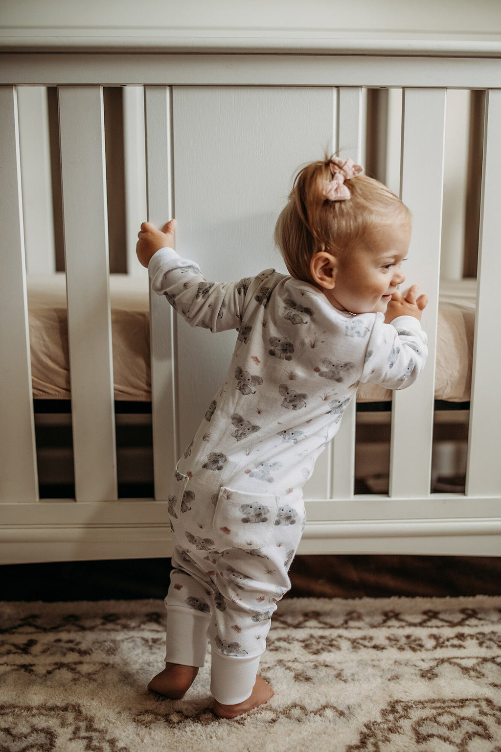 Baby Elephant - Organic Zipper Romper