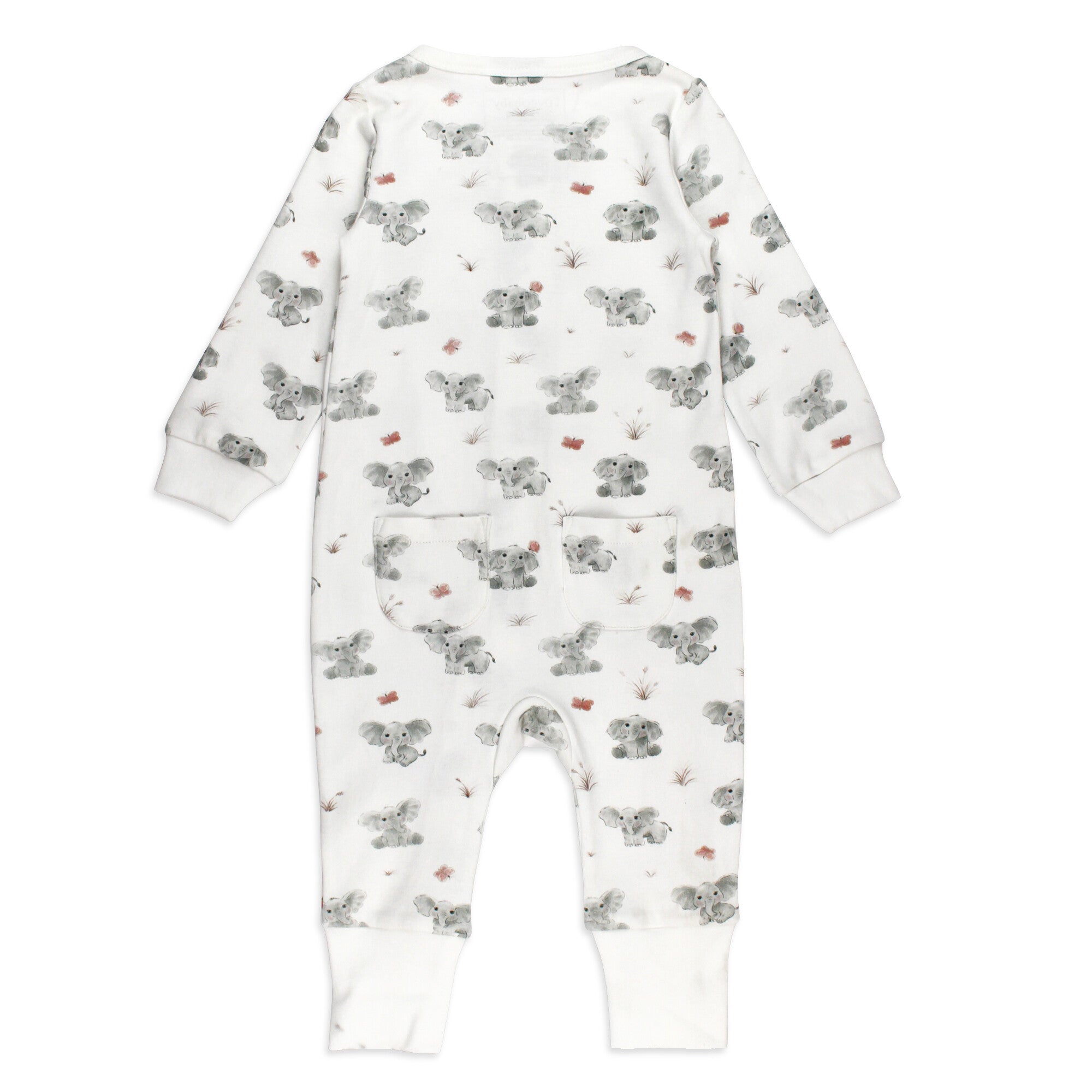Baby Elephant - Organic Zipper Romper