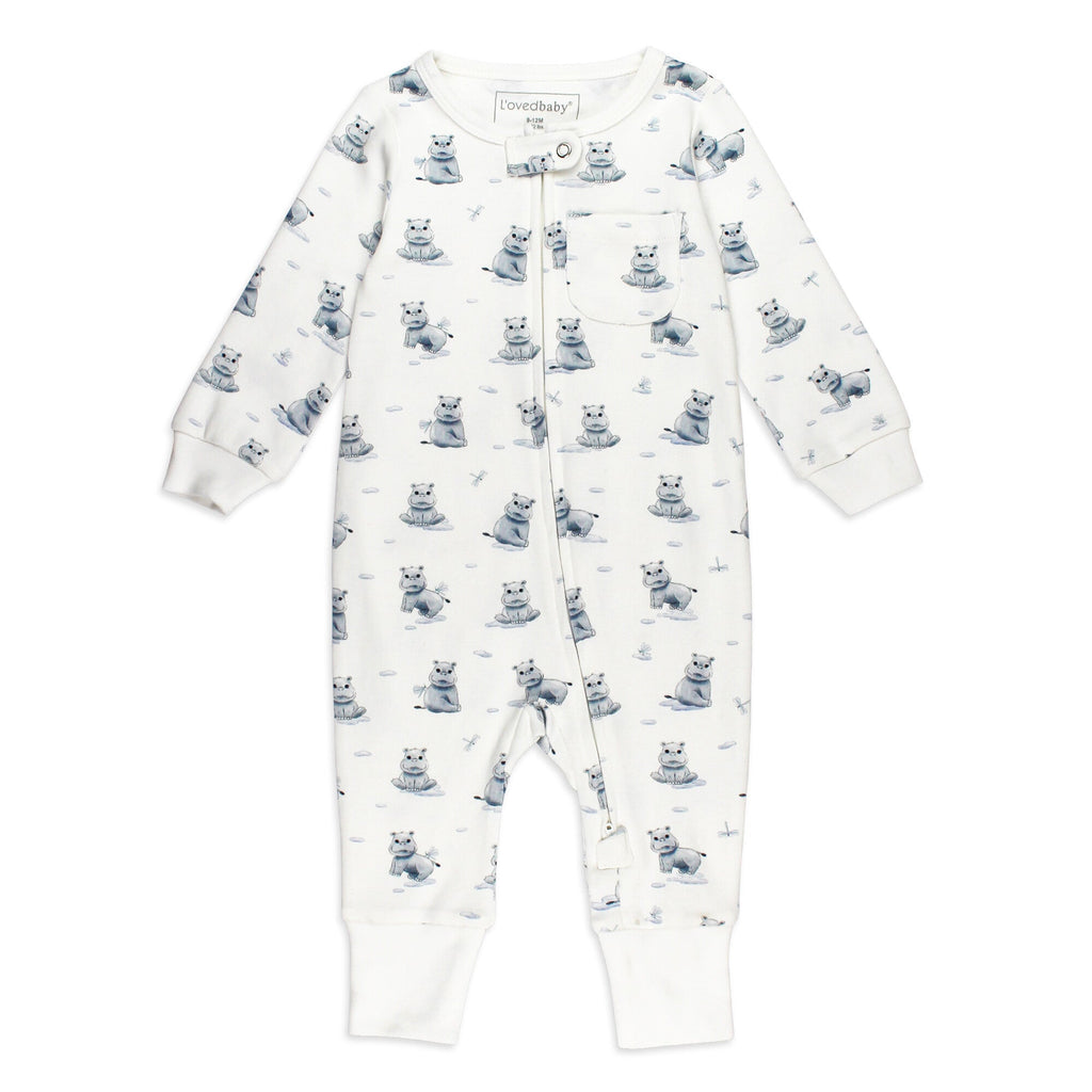 Baby Hippo - Organic Zipper Romper