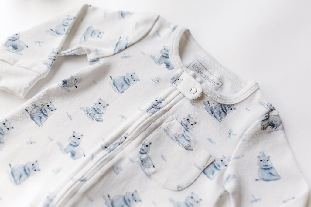 Baby Hippo - Organic Zipper Romper