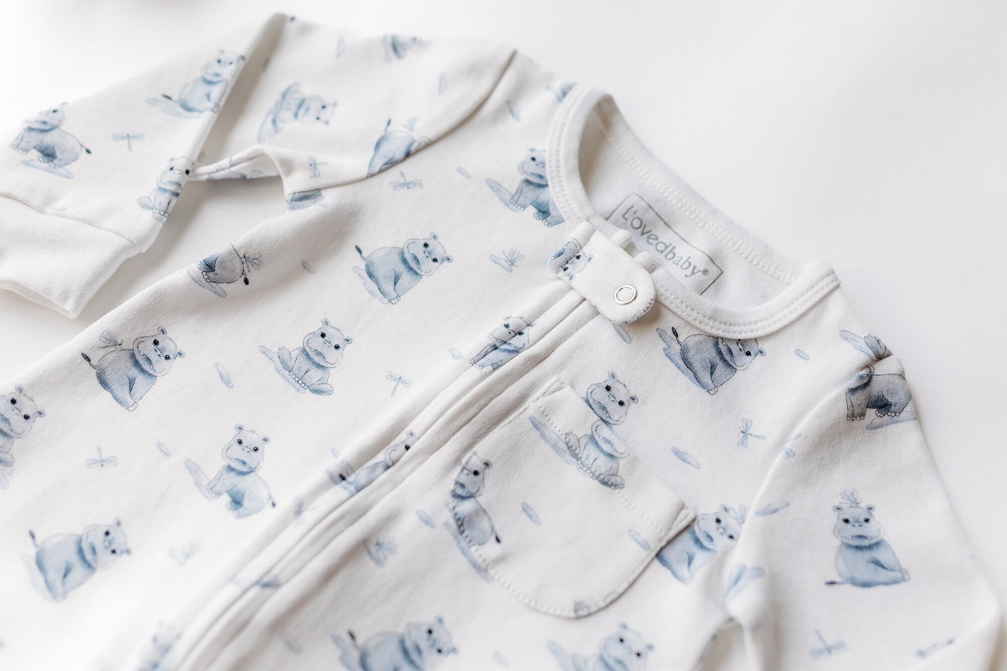 Baby Hippo - Organic Zipper Romper