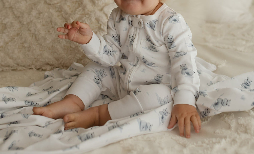 Baby Hippo - Organic Zipper Romper