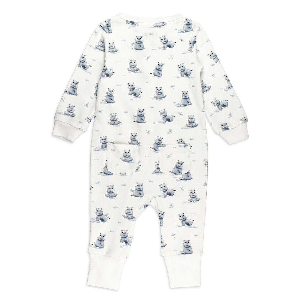 Baby Hippo - Organic Zipper Romper