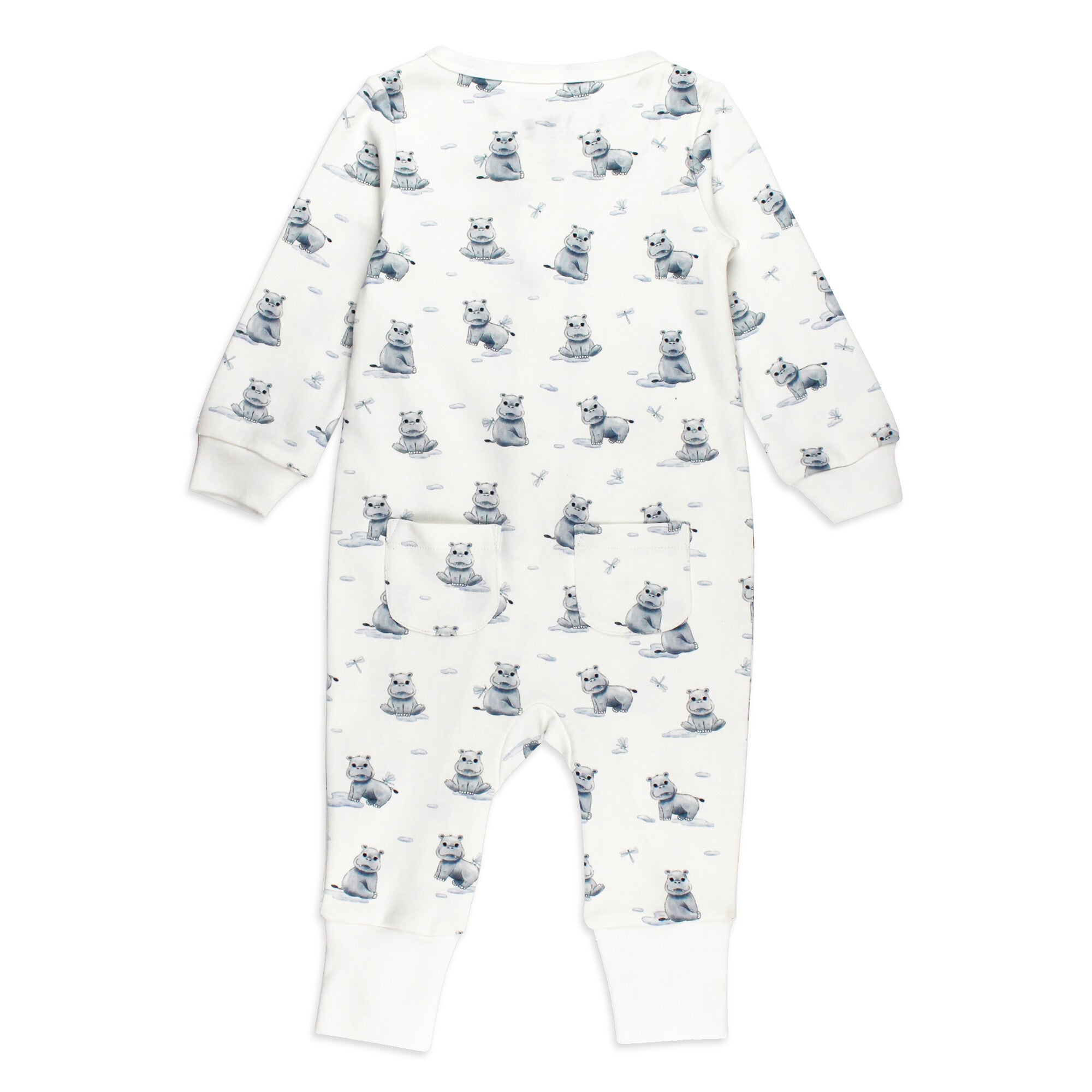 Baby Hippo - Organic Zipper Romper