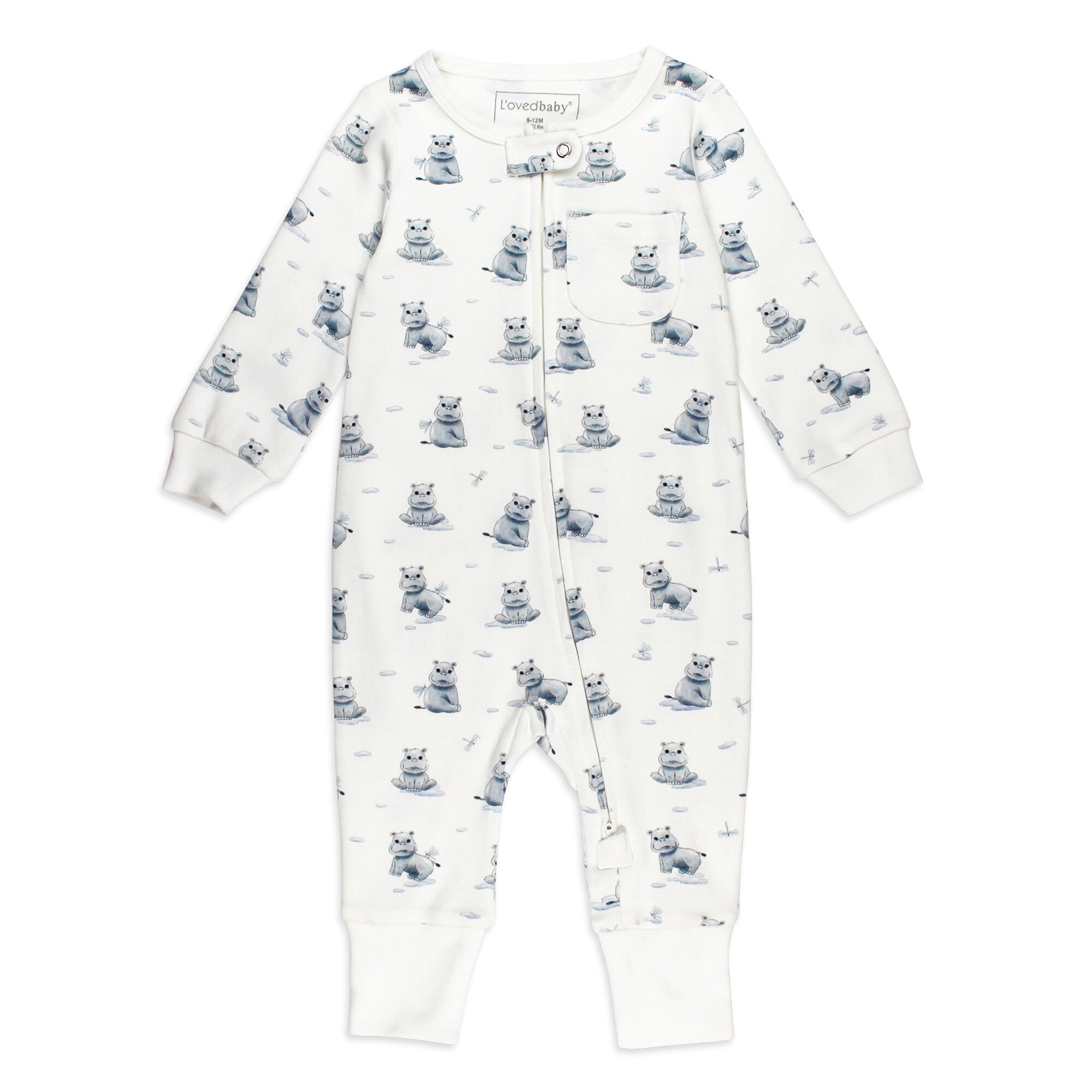 Baby Hippo - Organic Zipper Romper