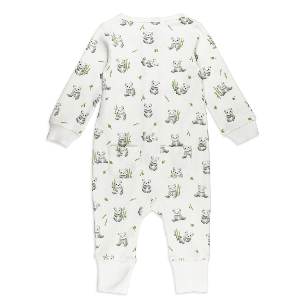 Baby Panda - Organic Zipper Romper