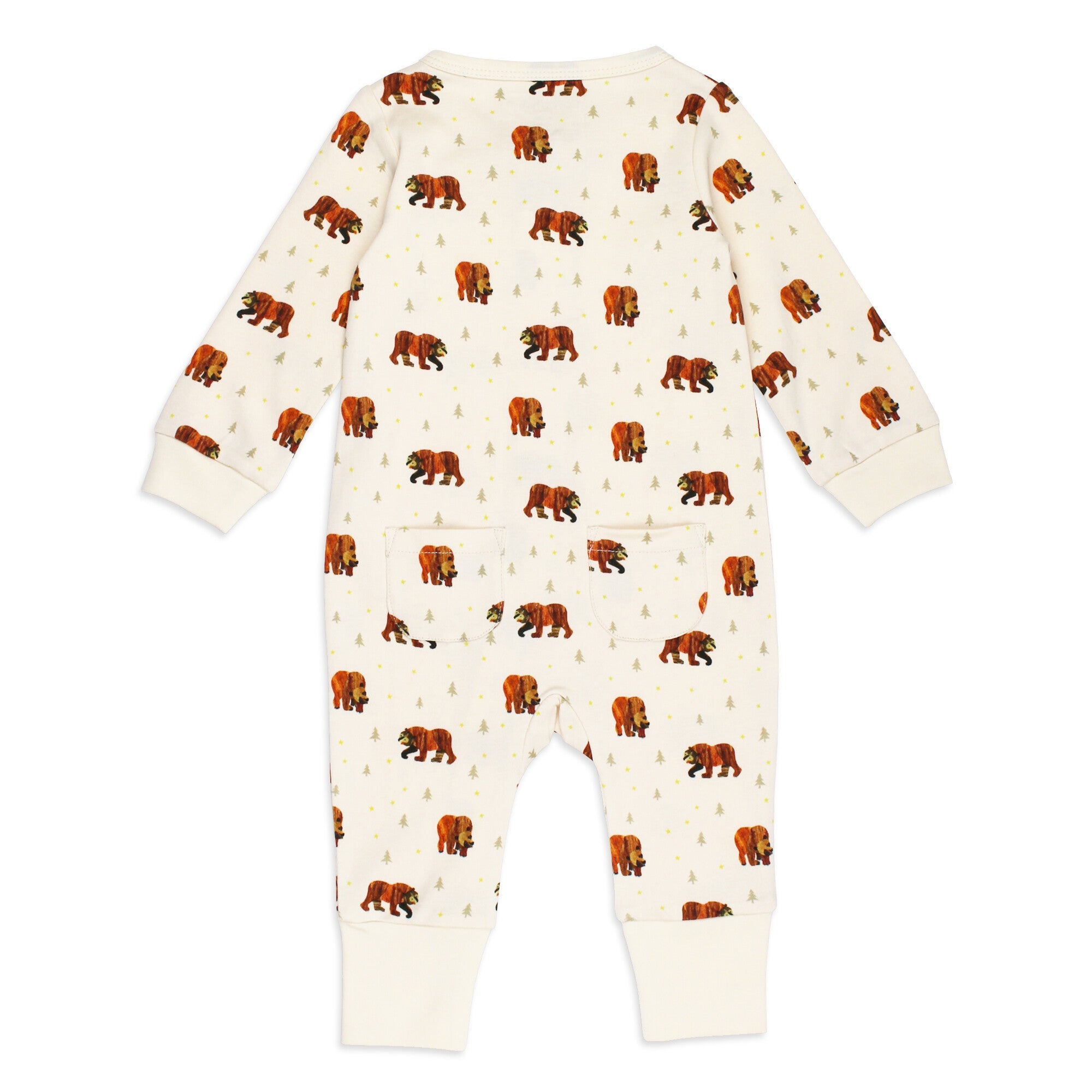 Brown Bear - Organic Zipper Romper