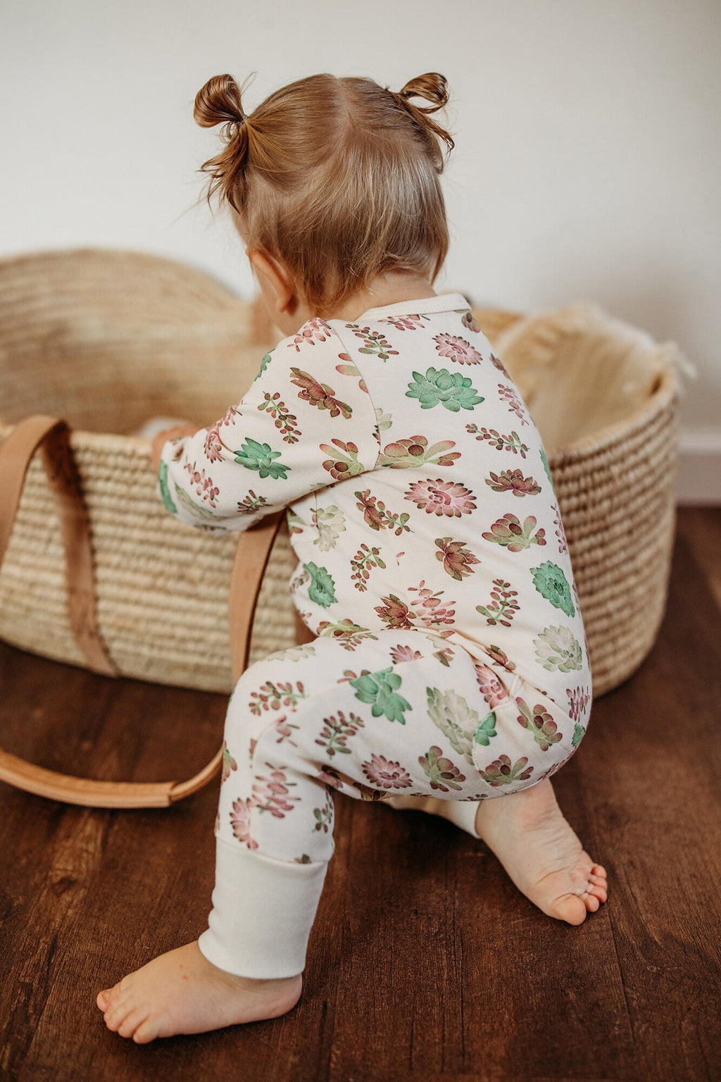 Buttercream Succulents - Organic Zipper Romper