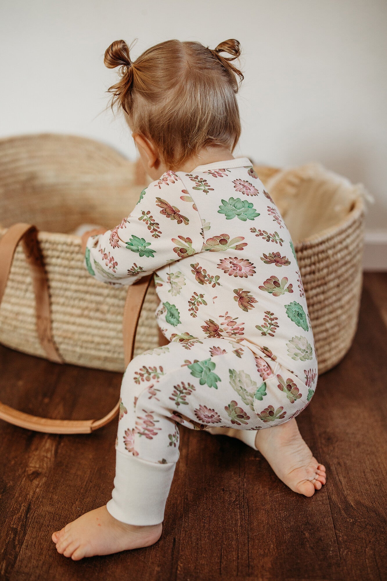 Buttercream Succulents - Organic Zipper Romper