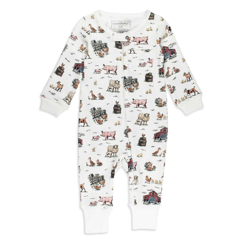 Farm Friends - Organic Zipper Romper