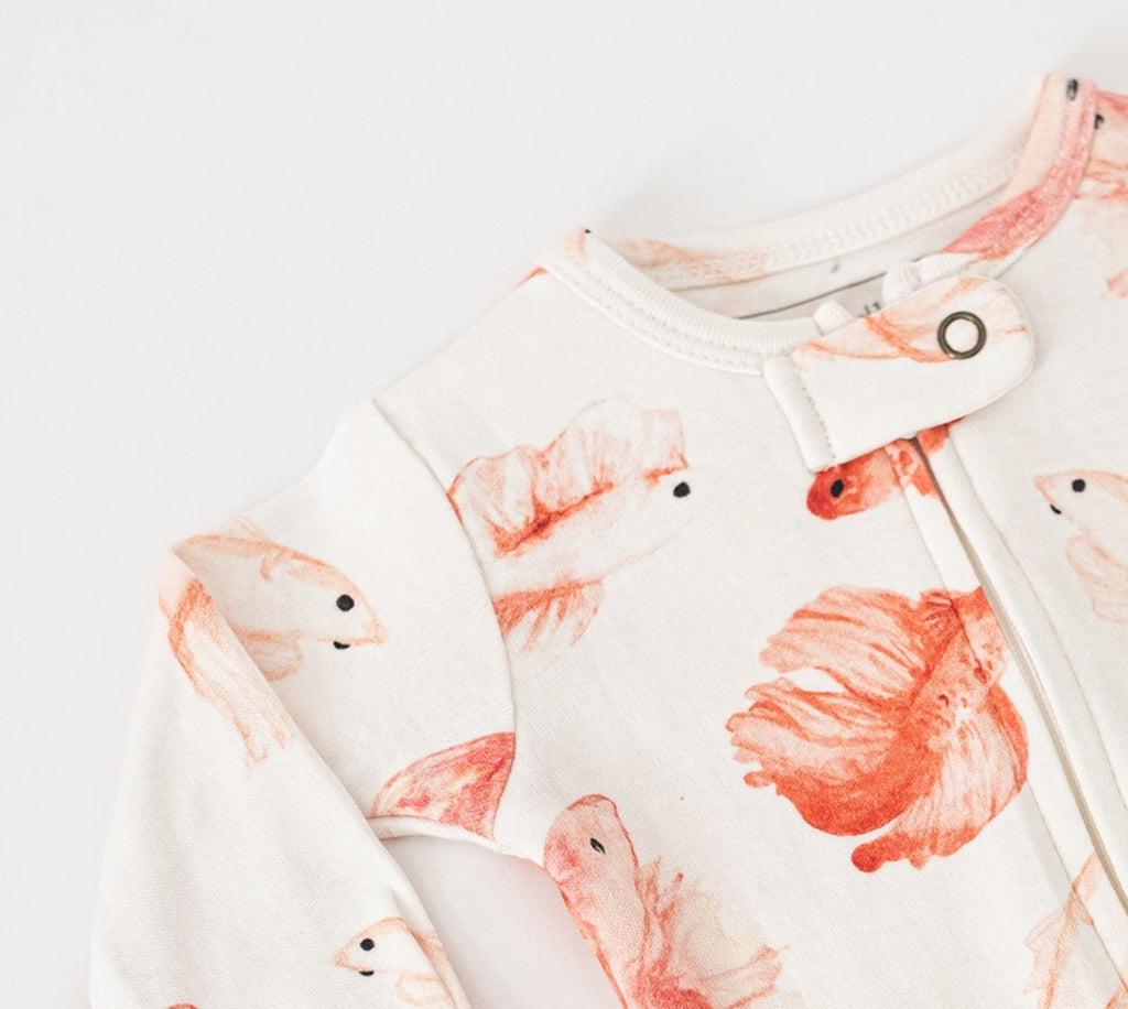 Goldfish - Organic Zipper Romper