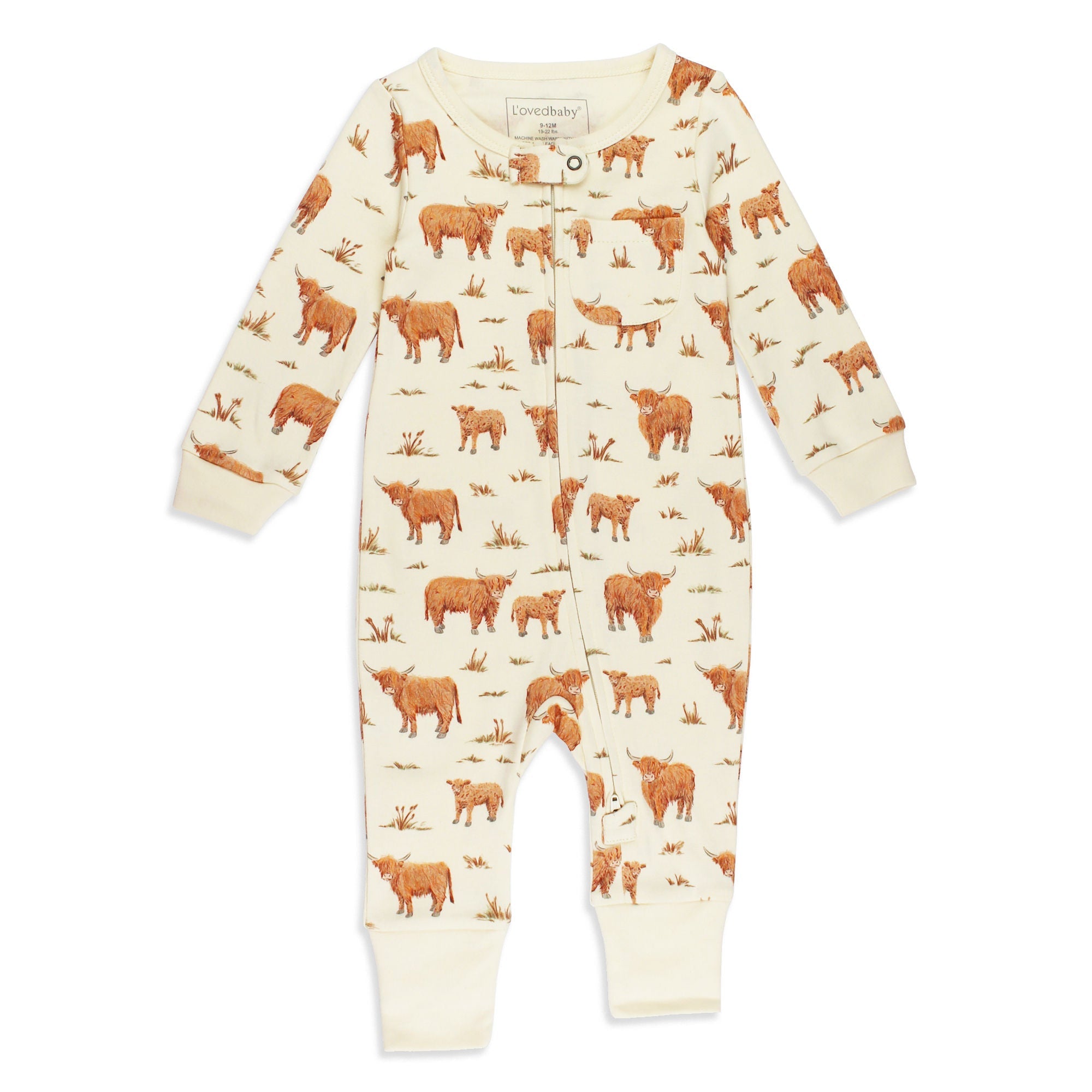 Highland Cow - Organic Zipper Romper