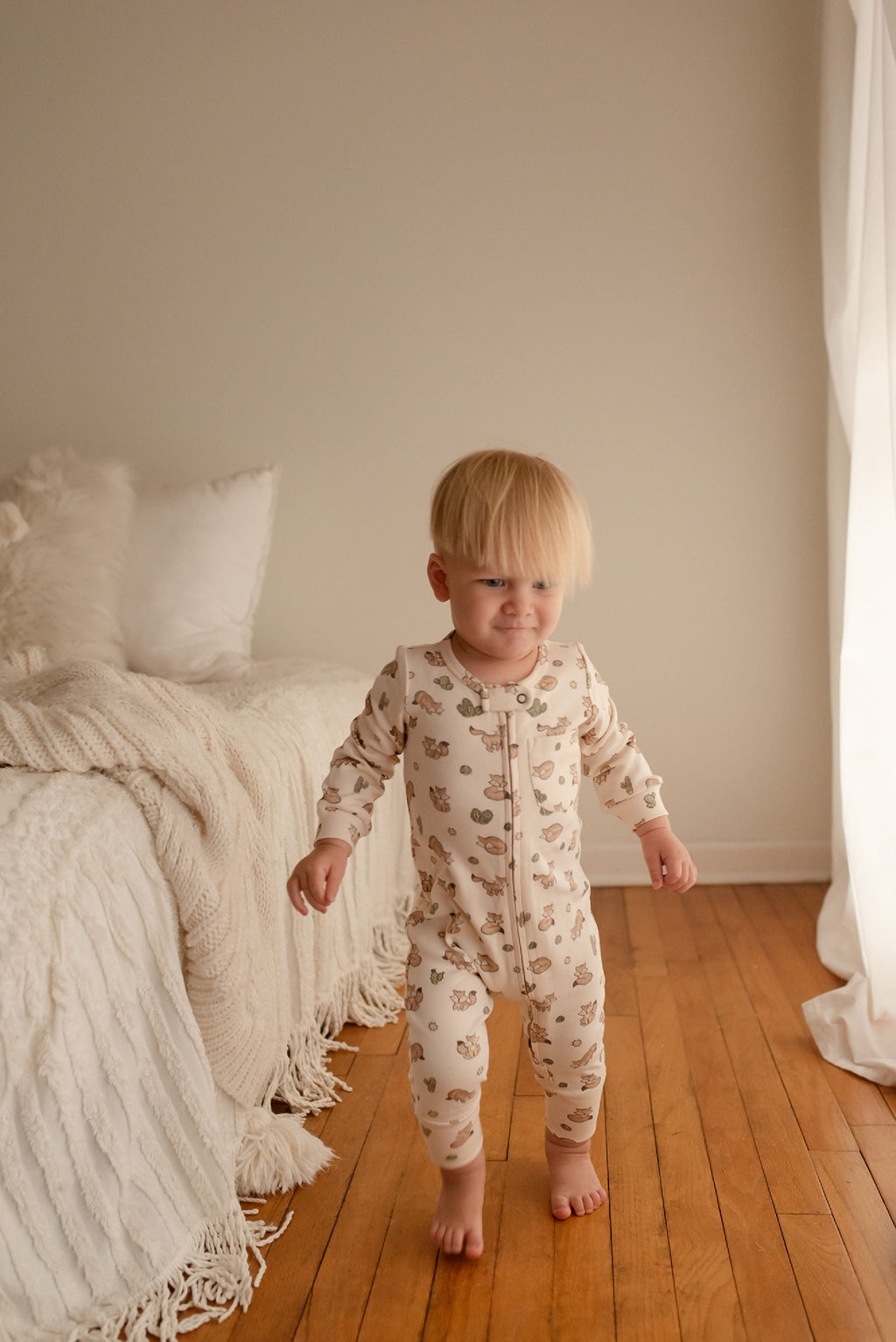 Little Fox - Organic Zipper Romper