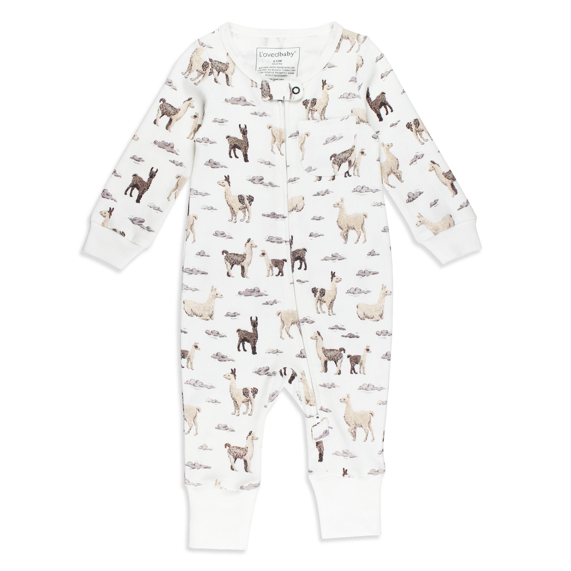 Llama - Organic Zipper Romper