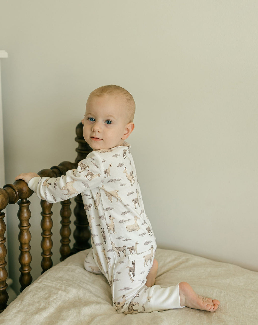 Llama - Organic Zipper Romper