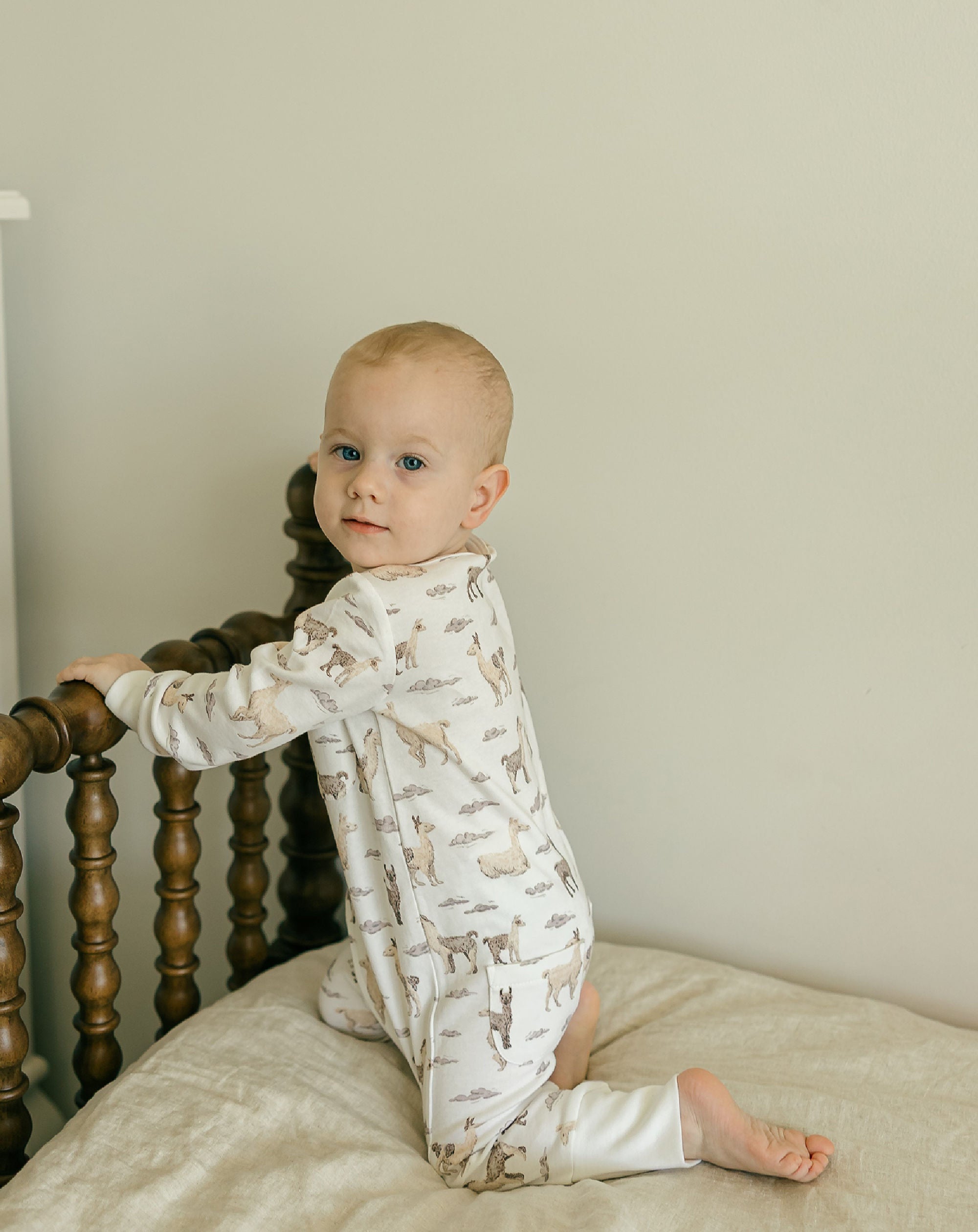Llama - Organic Zipper Romper