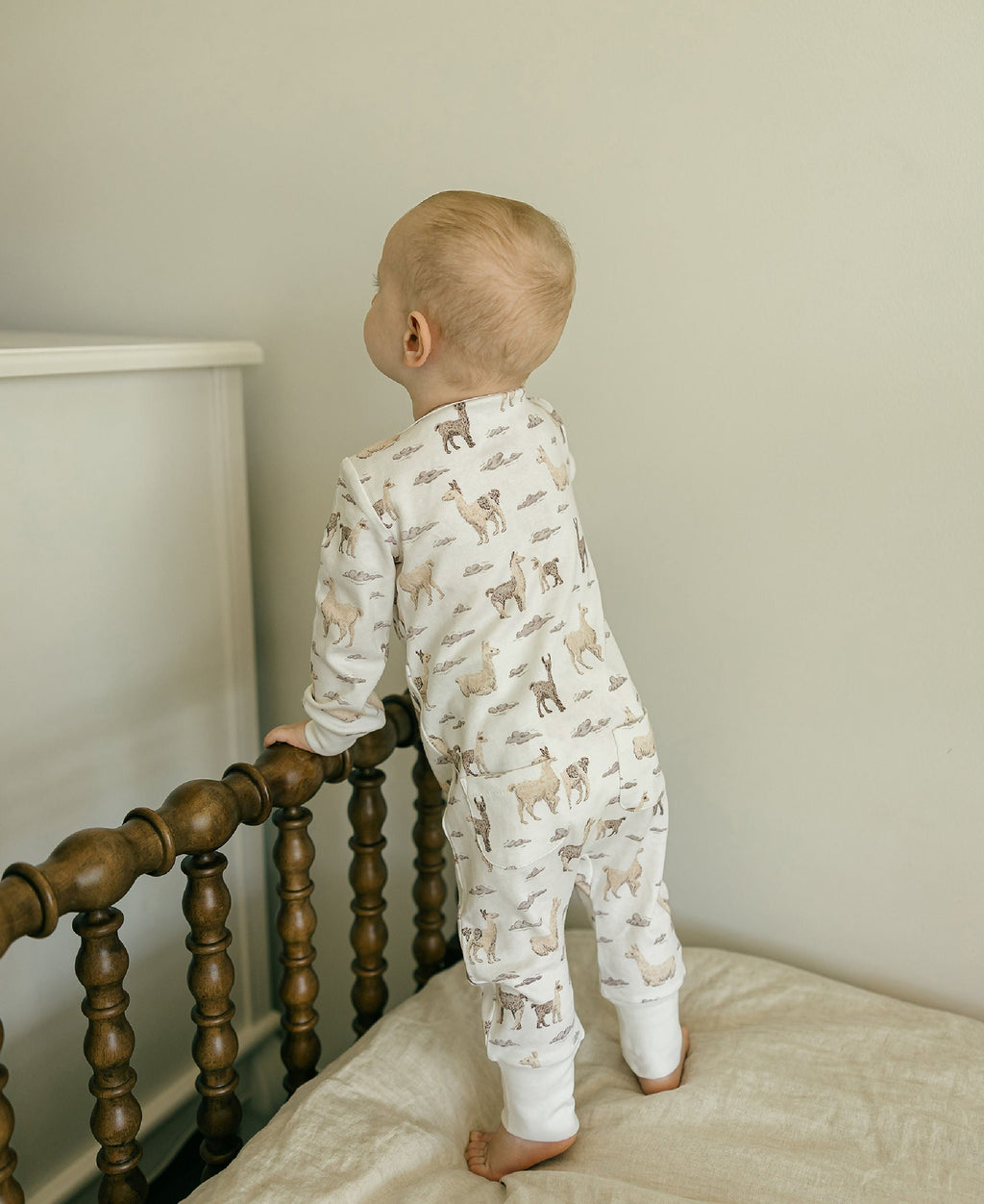 Llama - Organic Zipper Romper