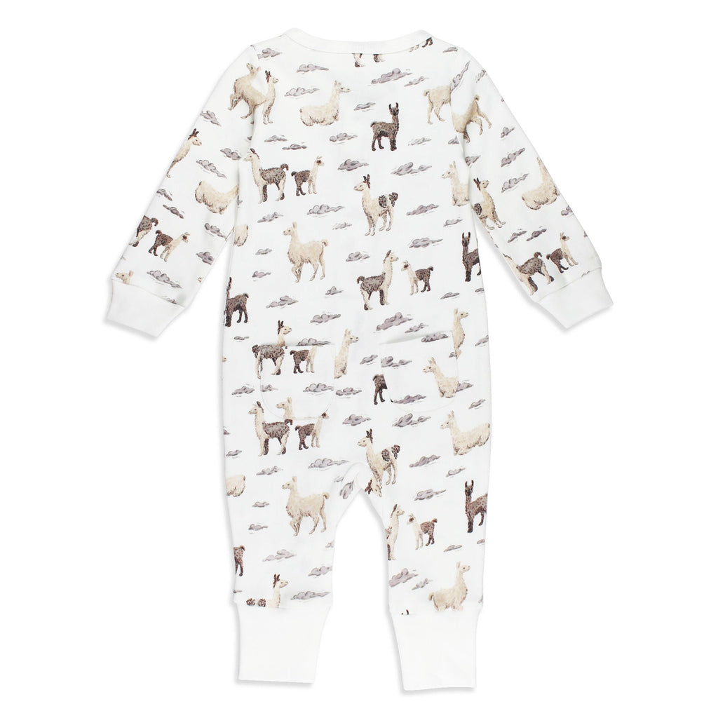 Llama - Organic Zipper Romper