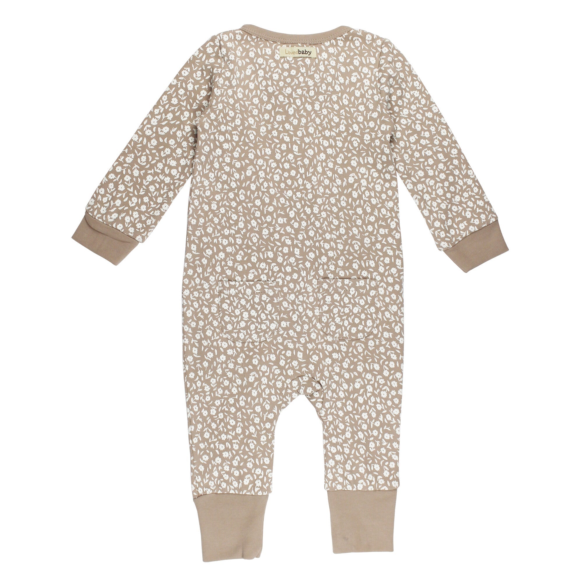 Oatmeal Ditsy Floral - Organic Zipper Romper