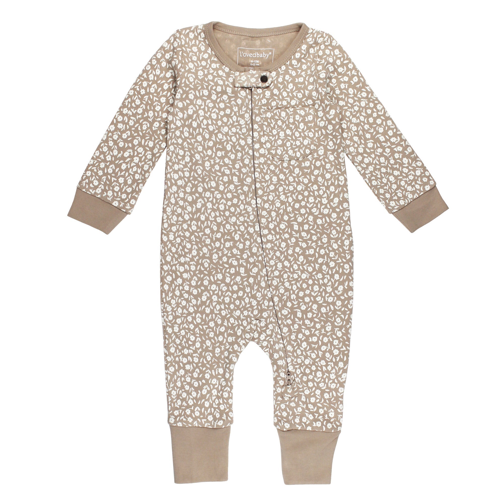 Oatmeal Ditsy Floral - Organic Zipper Romper