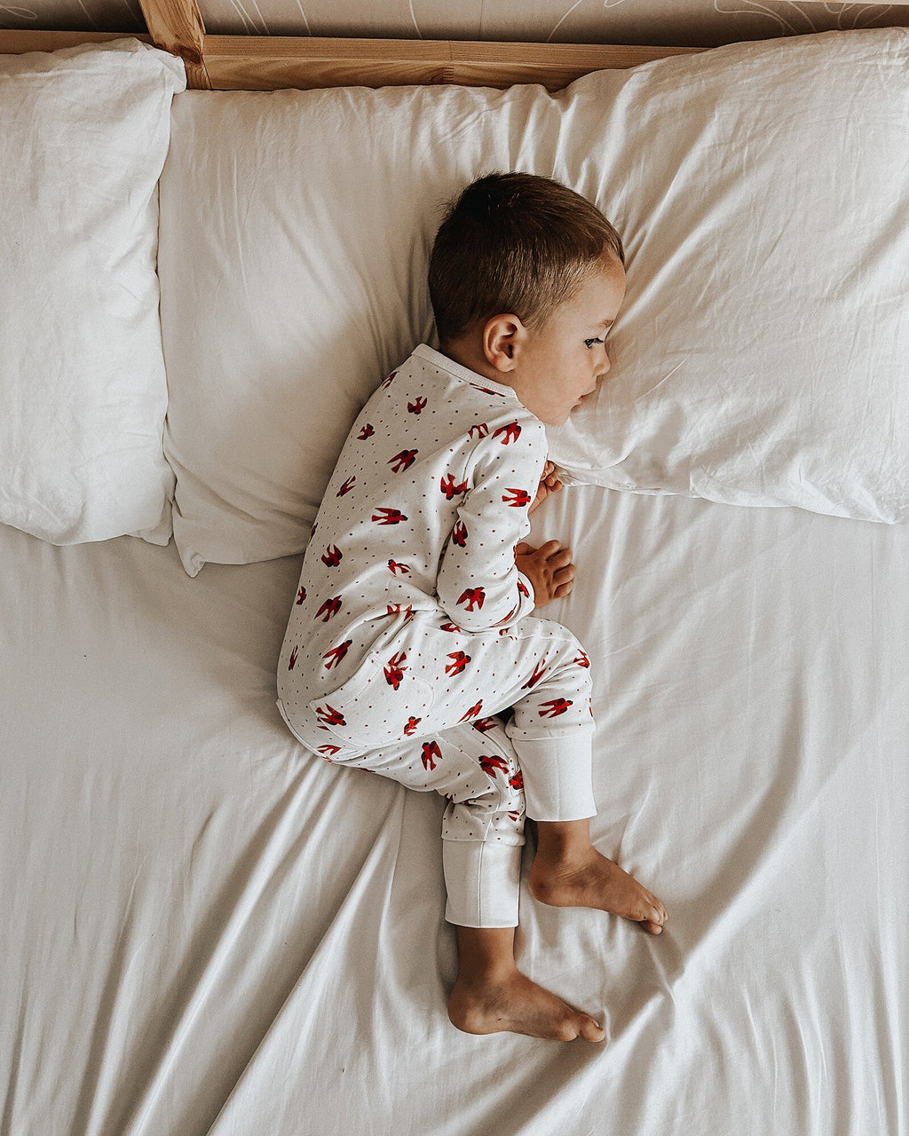 Red Bird - Organic Zipper Romper
