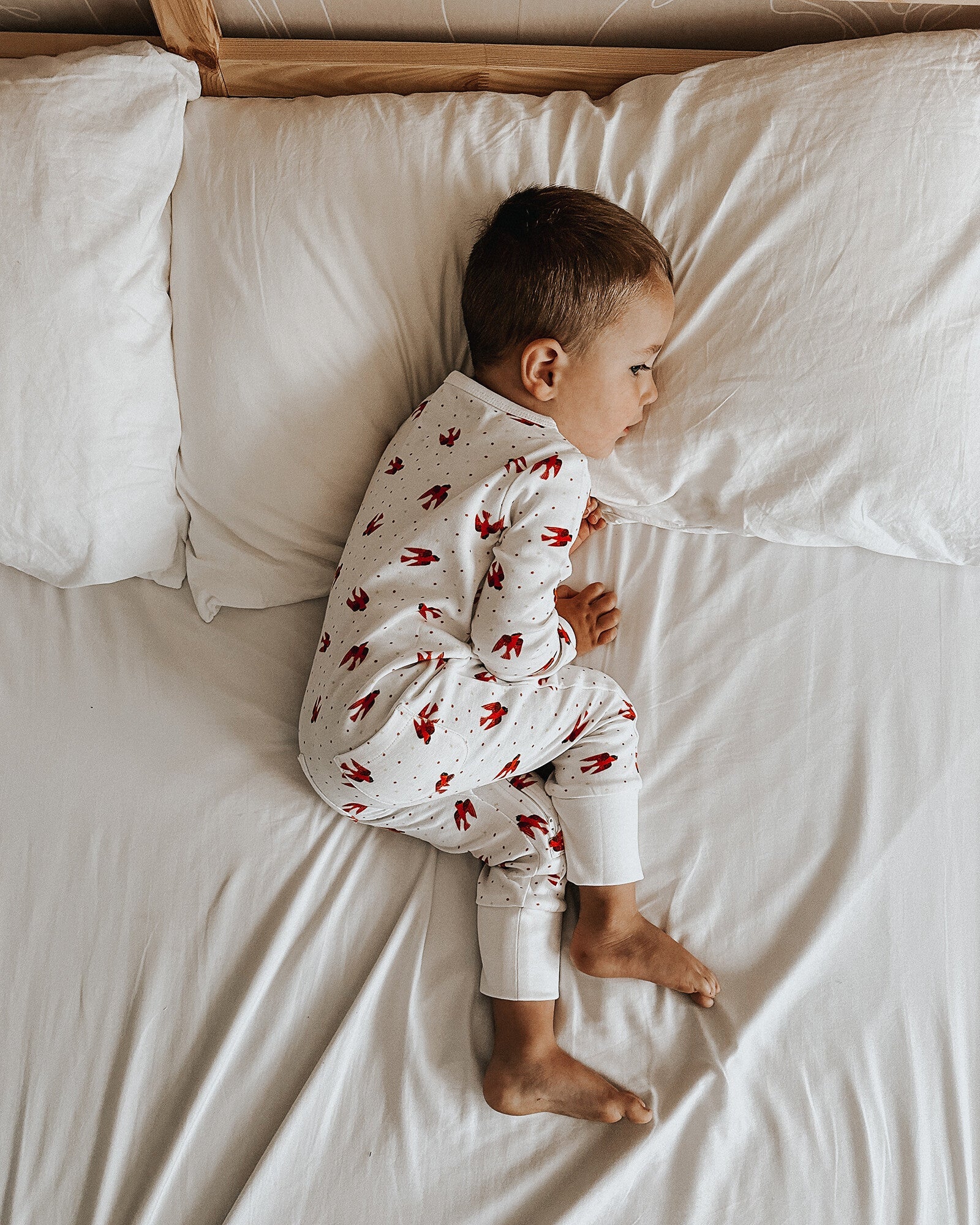 Red Bird - Organic Zipper Romper