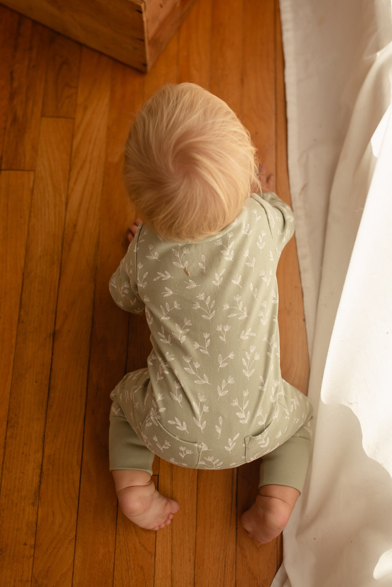 Seafoam Bloom - Organic Zipper Romper