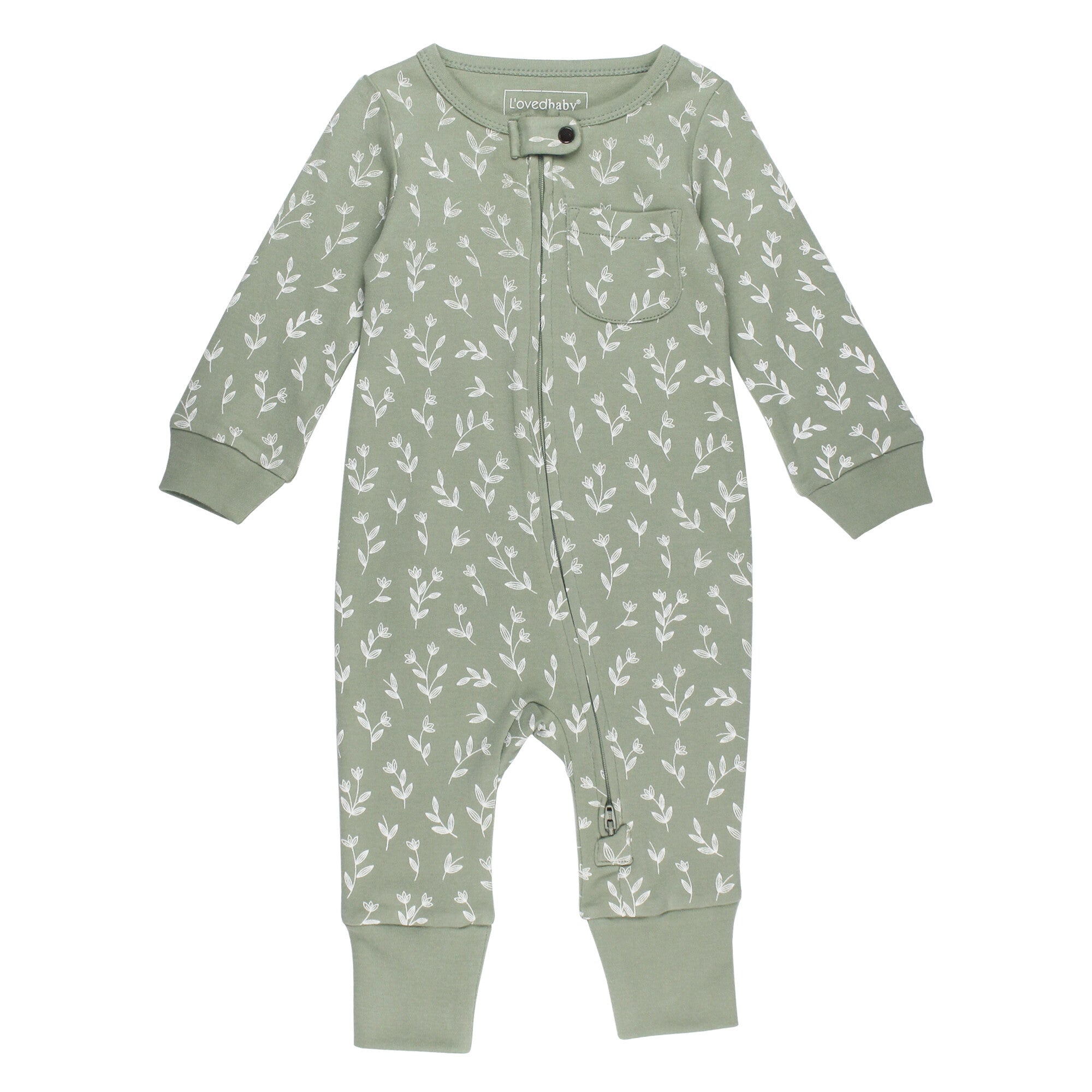 Seafoam Bloom - Organic Zipper Romper