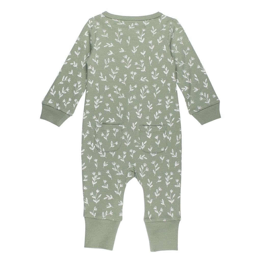 Seafoam Bloom - Organic Zipper Romper