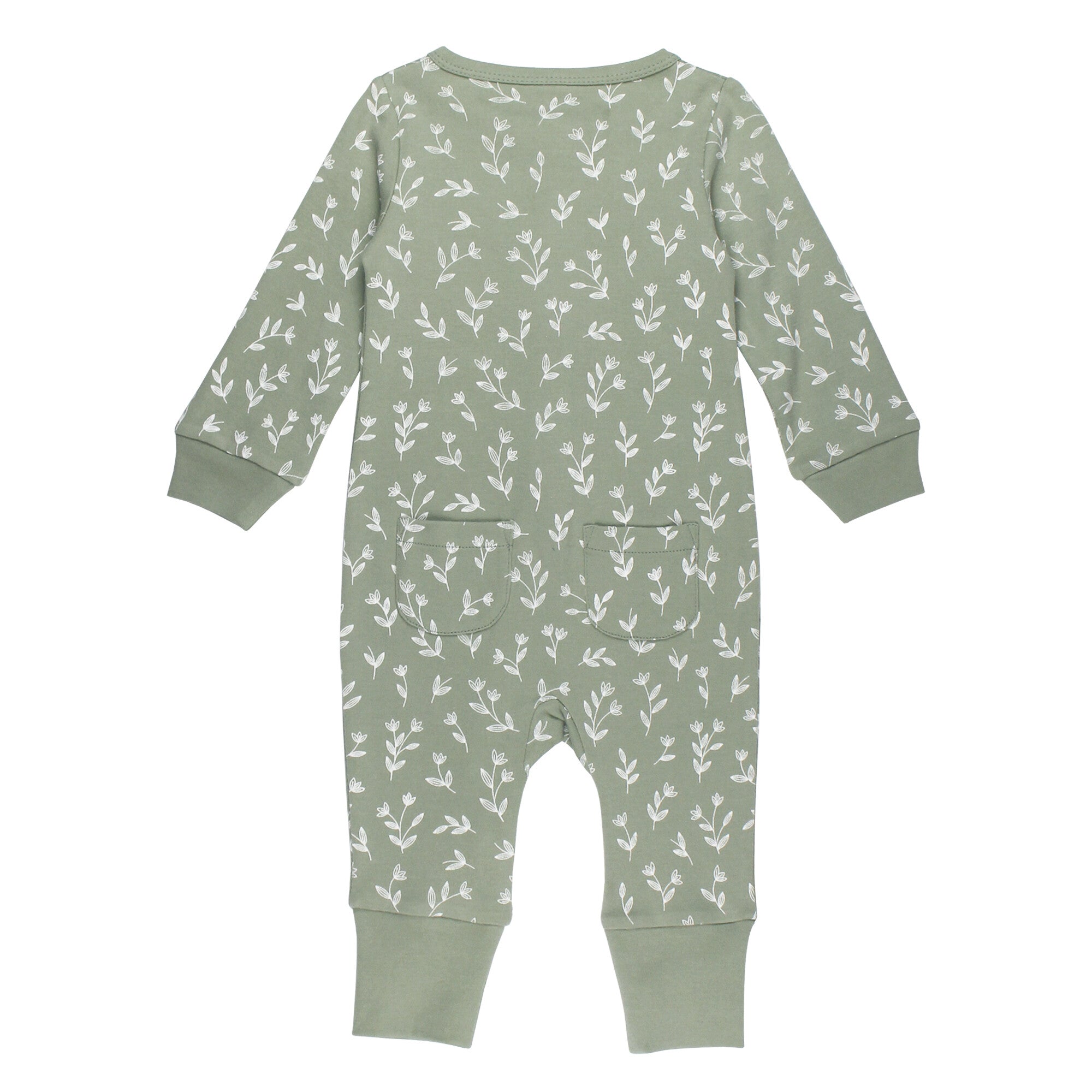 Seafoam Bloom - Organic Zipper Romper
