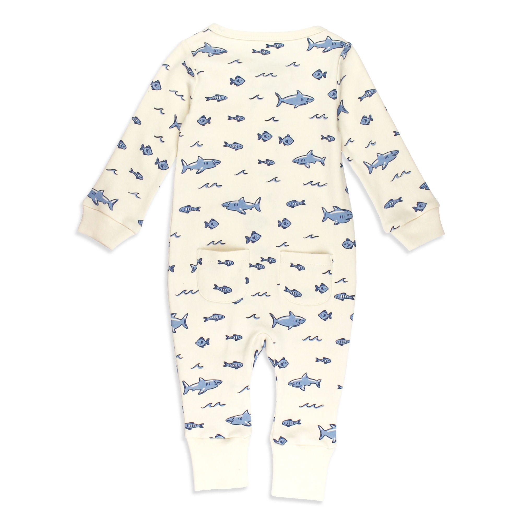 Shark - Organic Zipper Romper